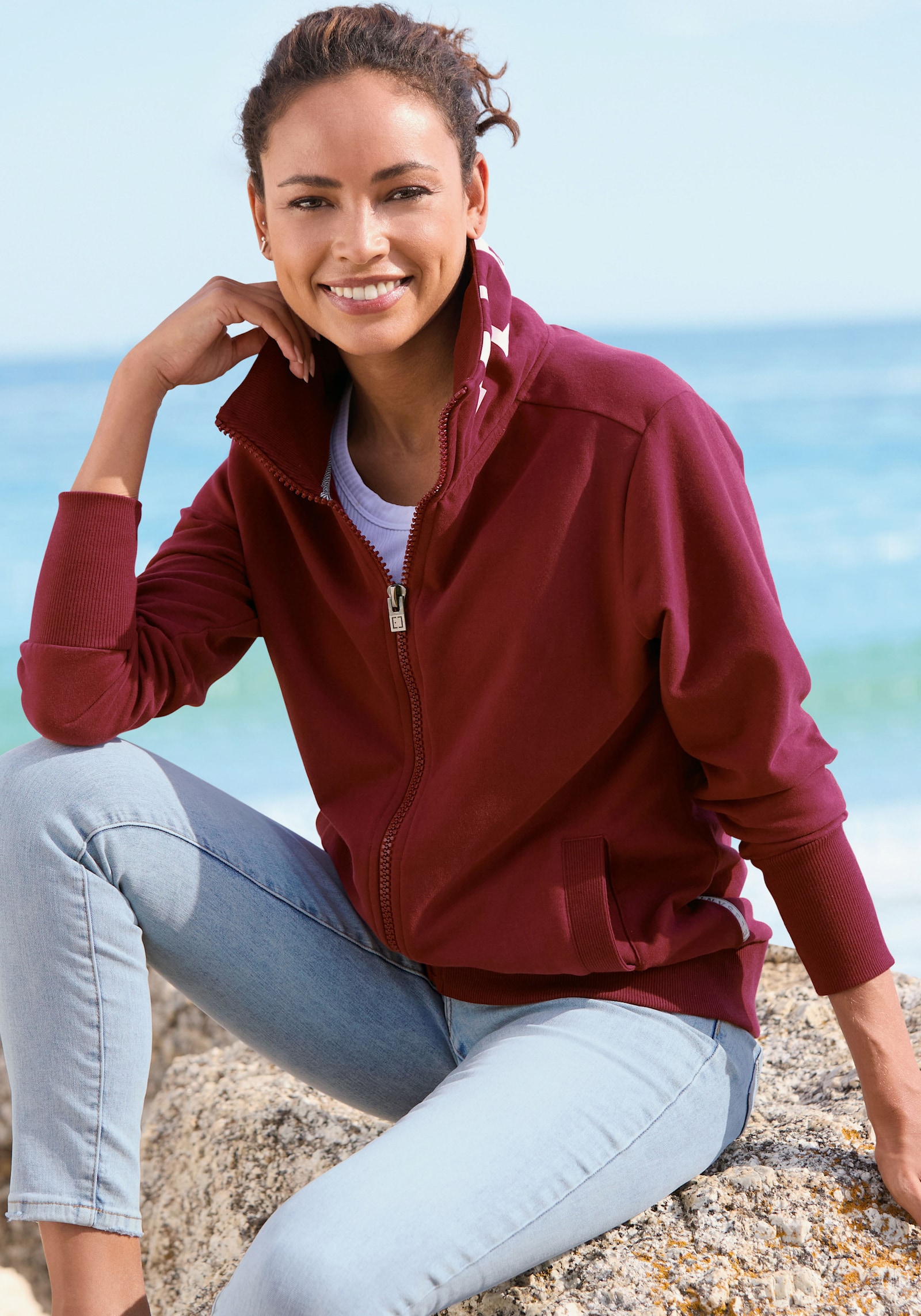 Elbsand Sweatjacke - weinrot