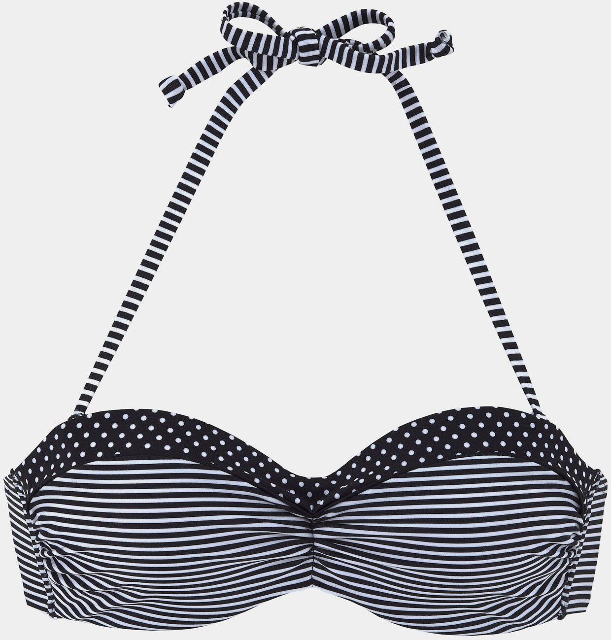 s.Oliver Bandeau-Bikini-Top - schwarz-weiß-gestreift