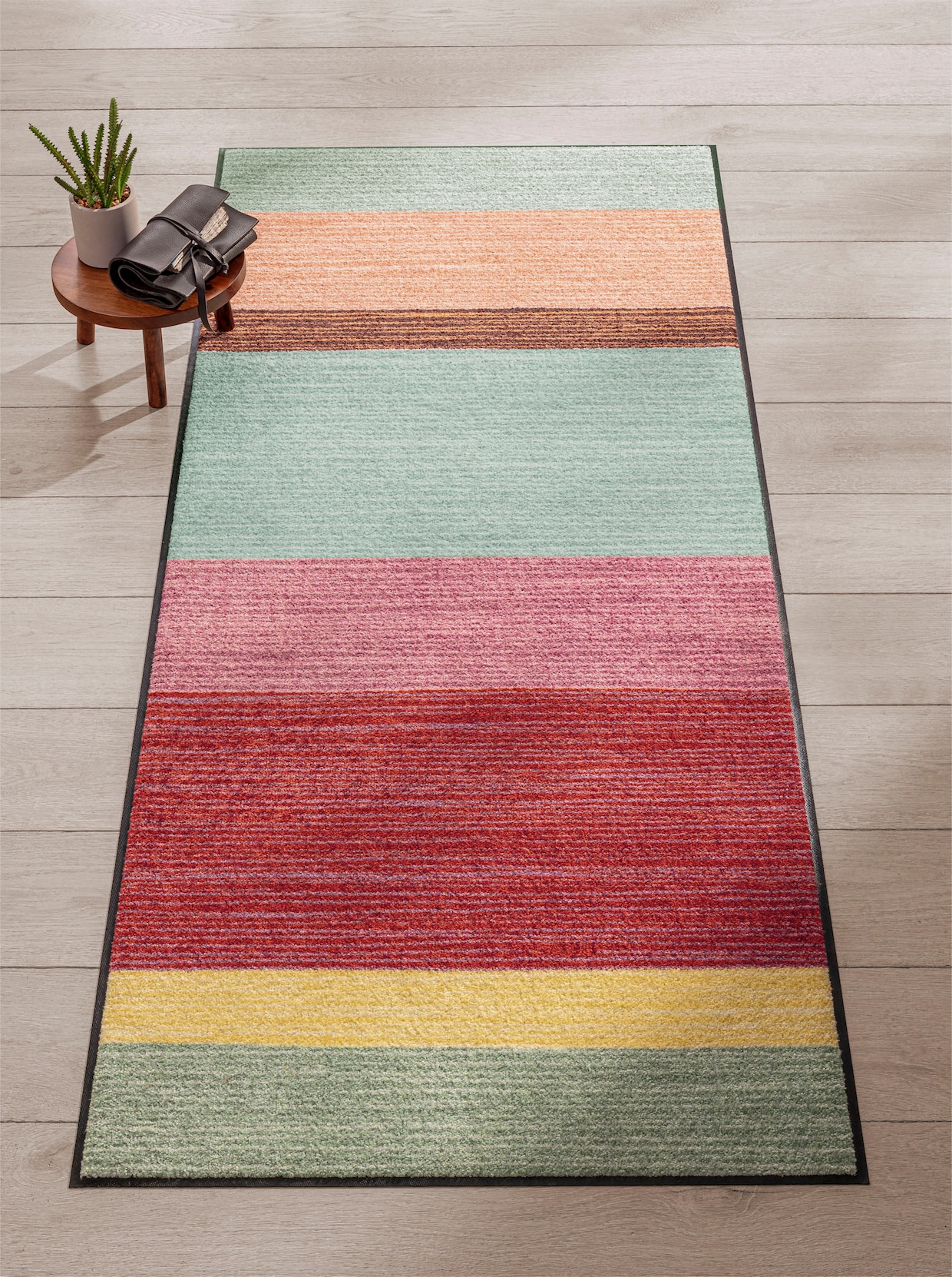 Salonloewe Voetmat - rood/groen gedessineerd