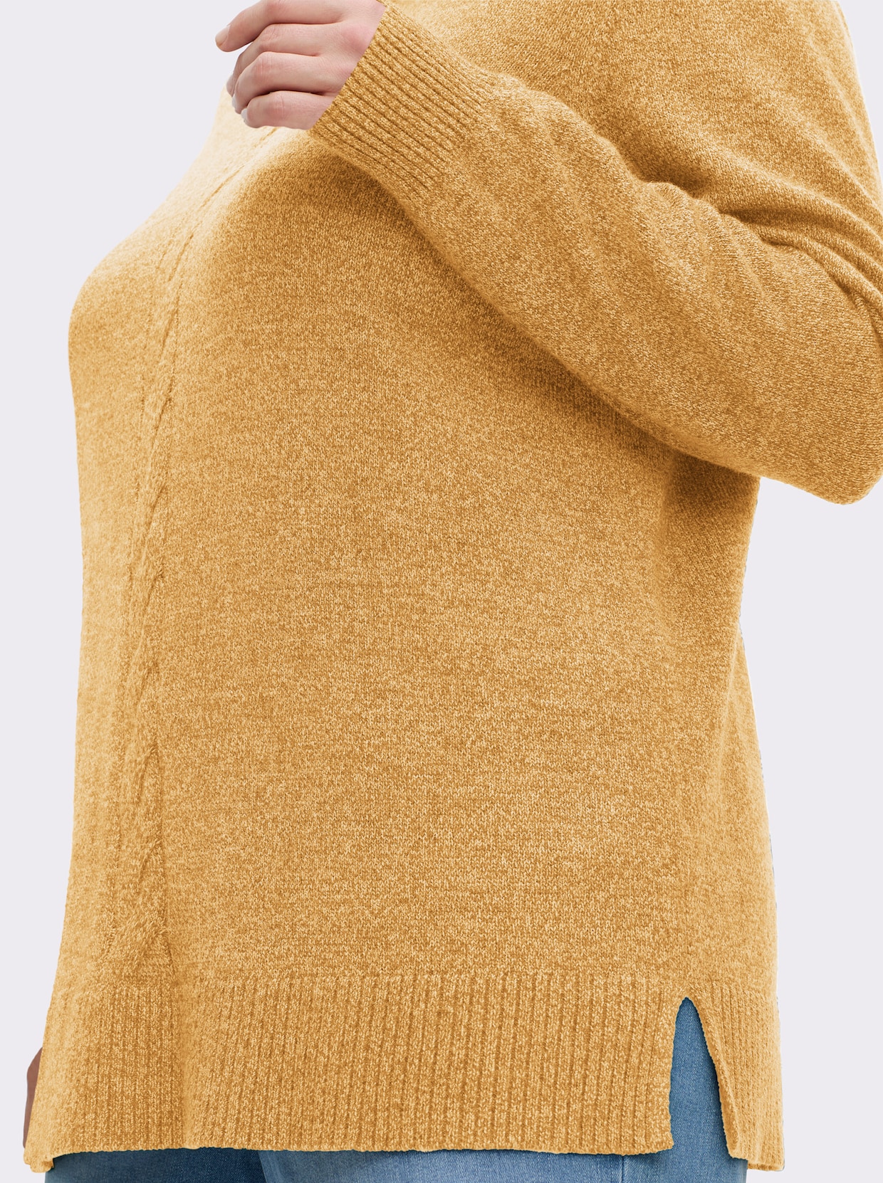 sheego Rollkragenpullover - ocker-meliert