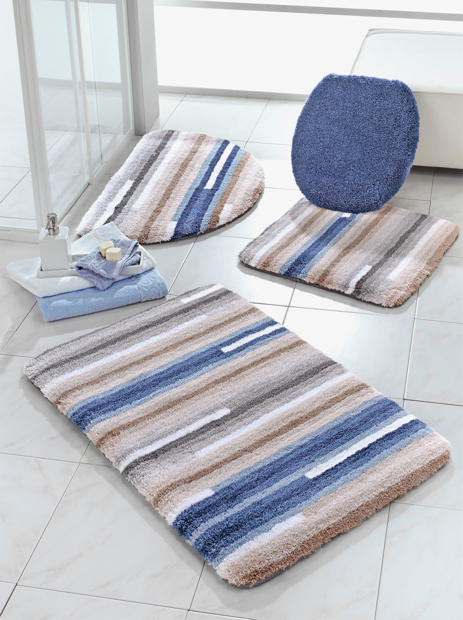 Kleine Wolke Badematte - blau