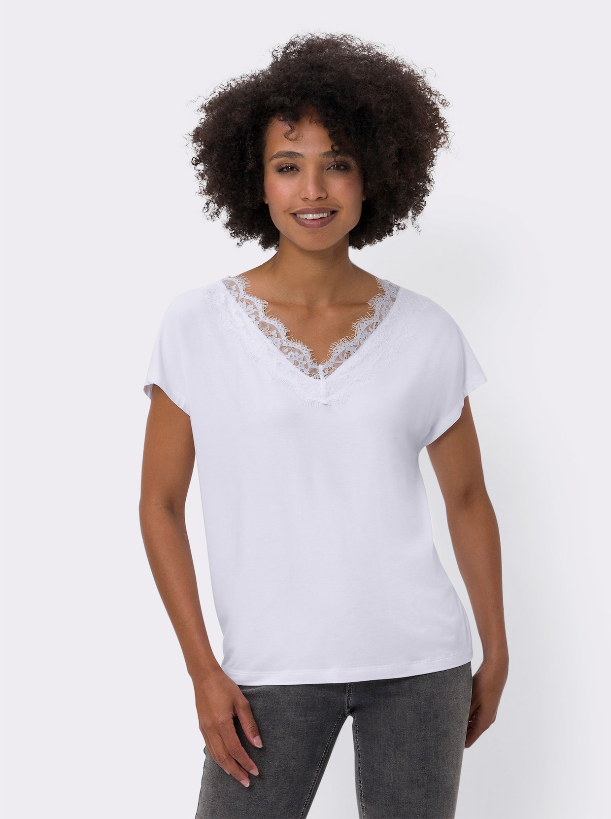 heine T-shirt en V - blanc