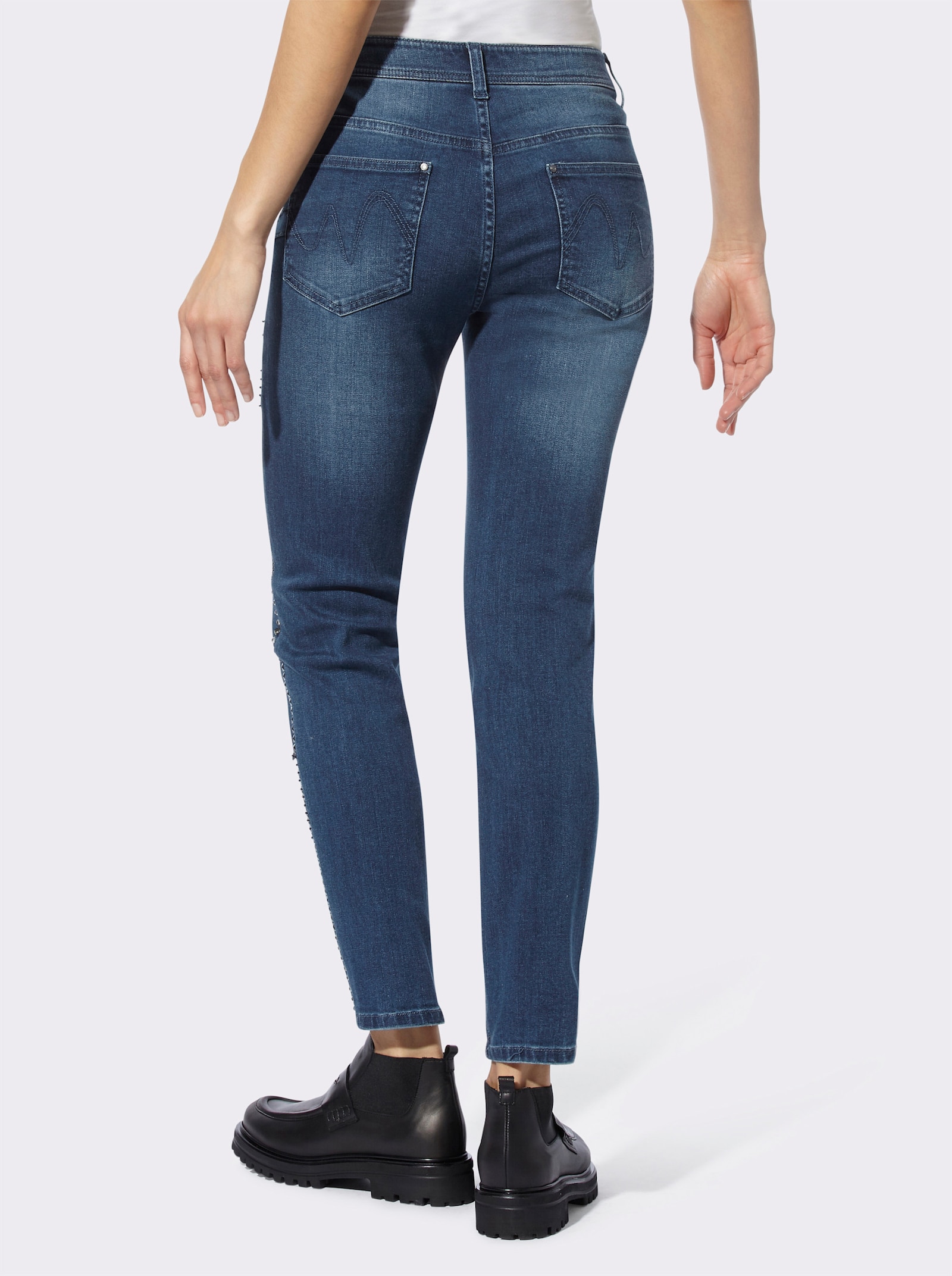 heine Push-up-Jeans mit Nietenverzierung - blue-stone-washed
