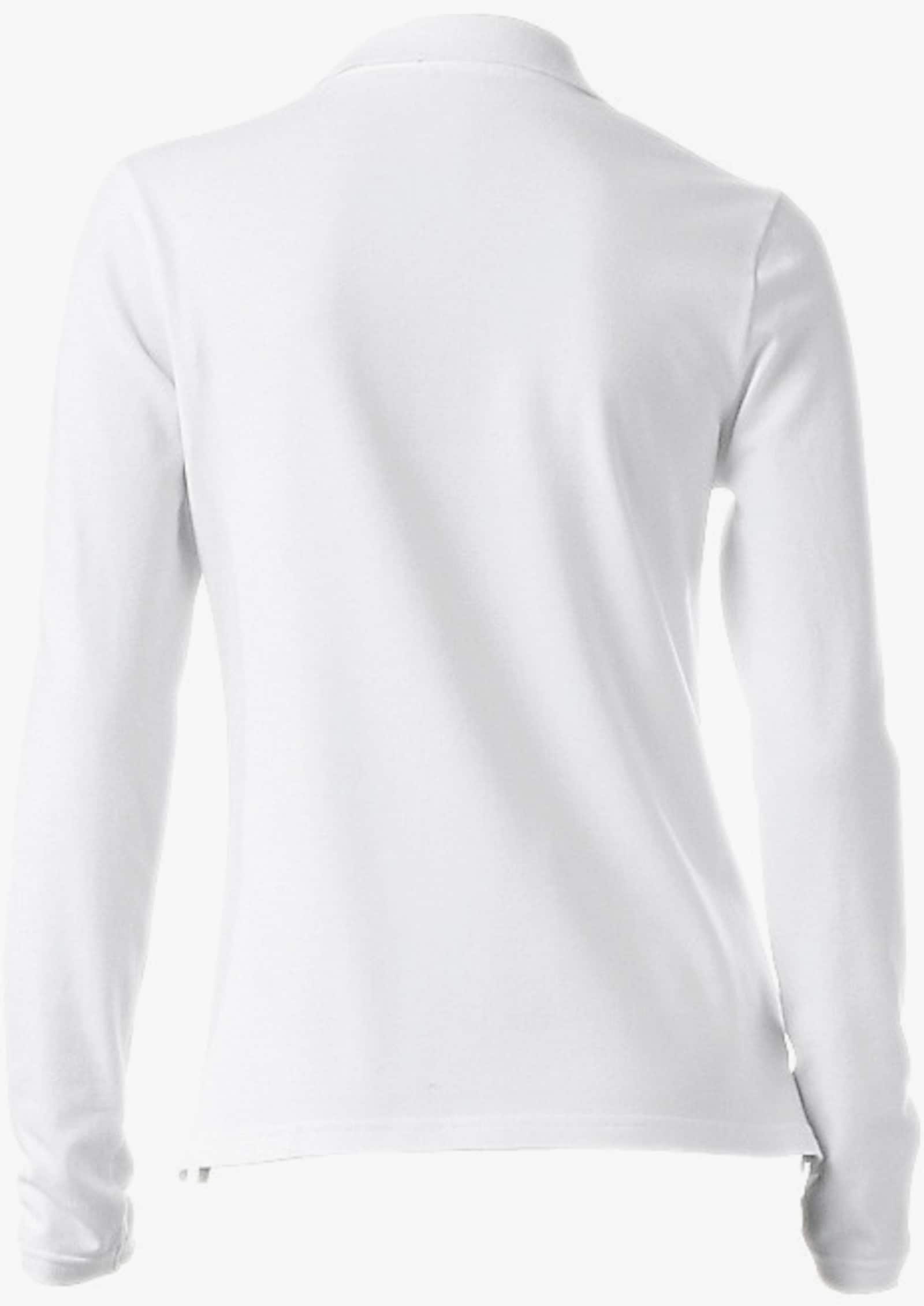 heine Langarm-Poloshirt in Pikee-Qualität - weiß