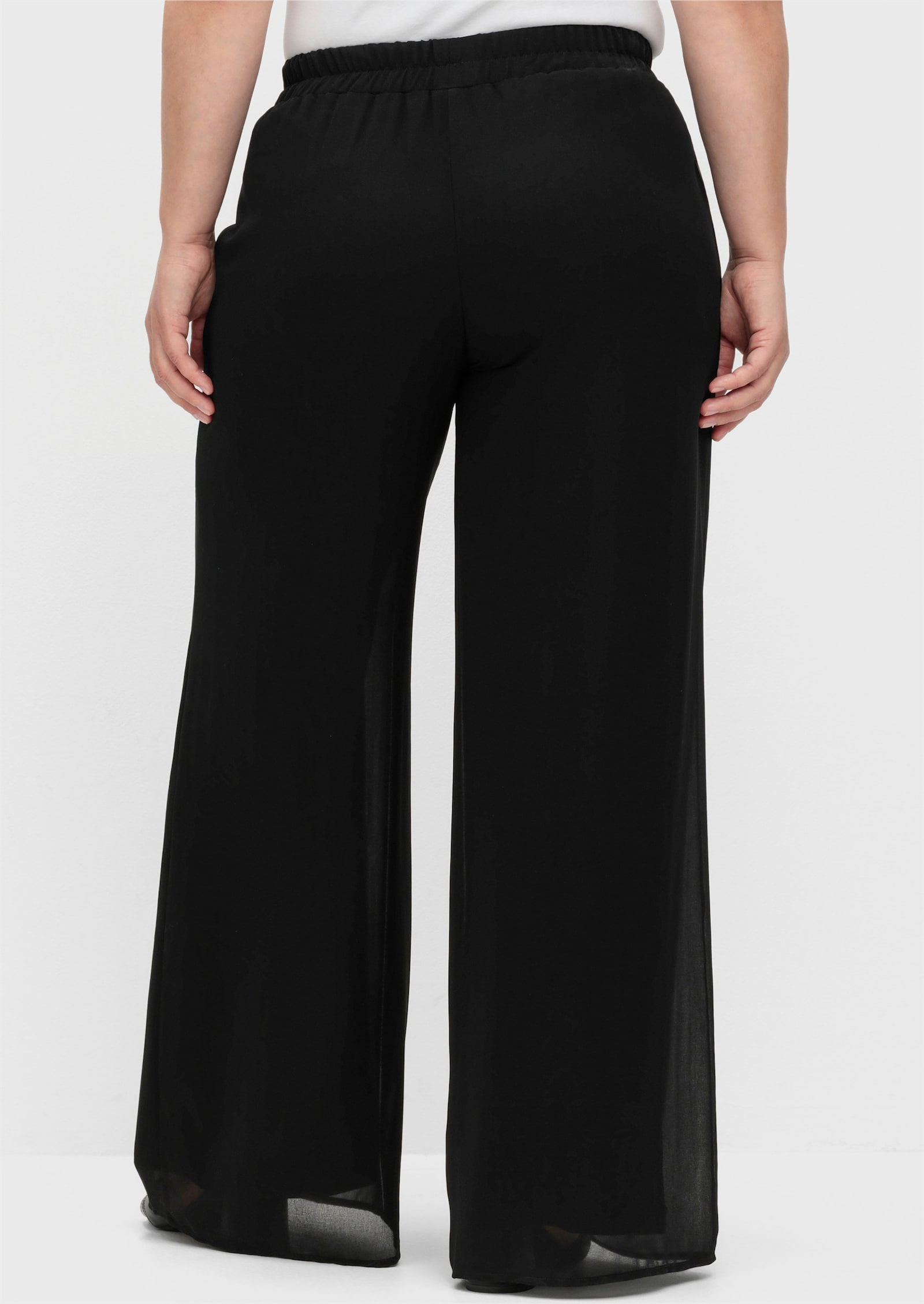 sheego Palazzohose aus Chiffon, im Lagenlook - schwarz