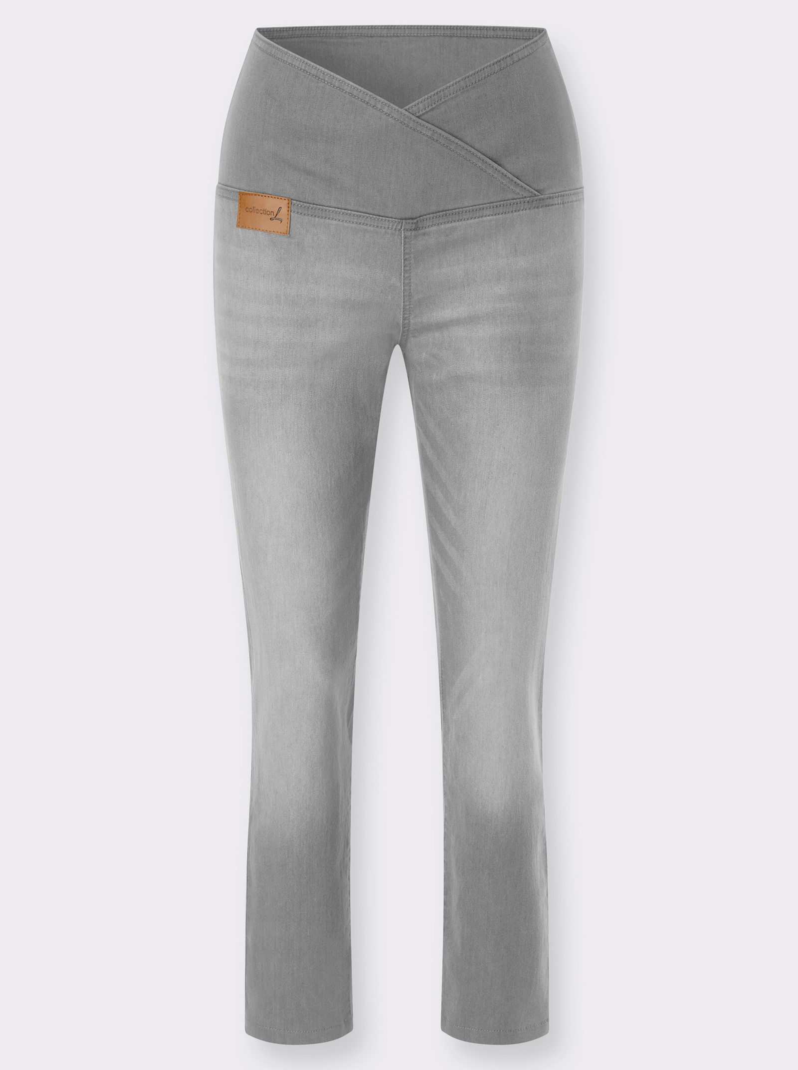 7/8-Jeans mit überlappendem Bund - light grey-denim