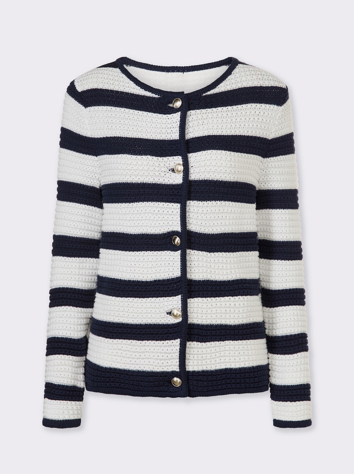 heine Strickjacke - marine-ecru-gestreift