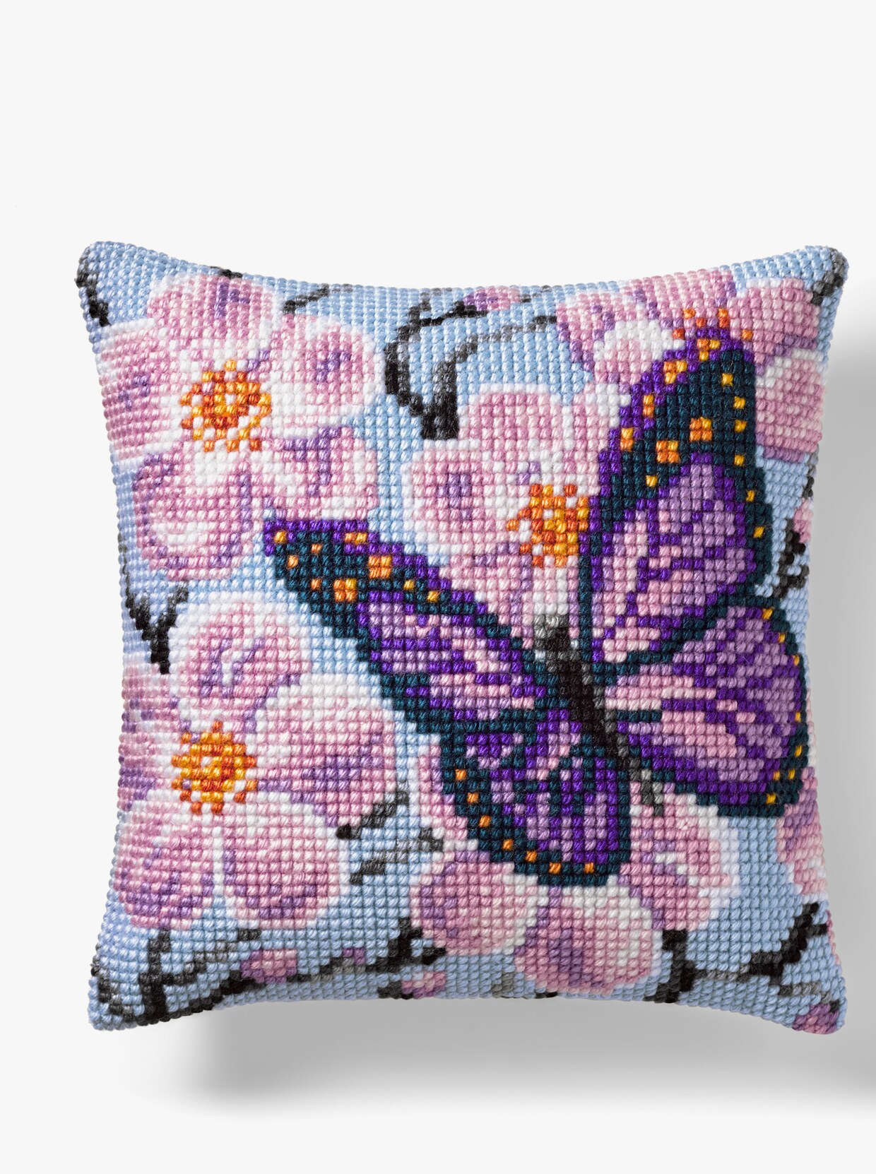 Broderad kudde - Fjäril
