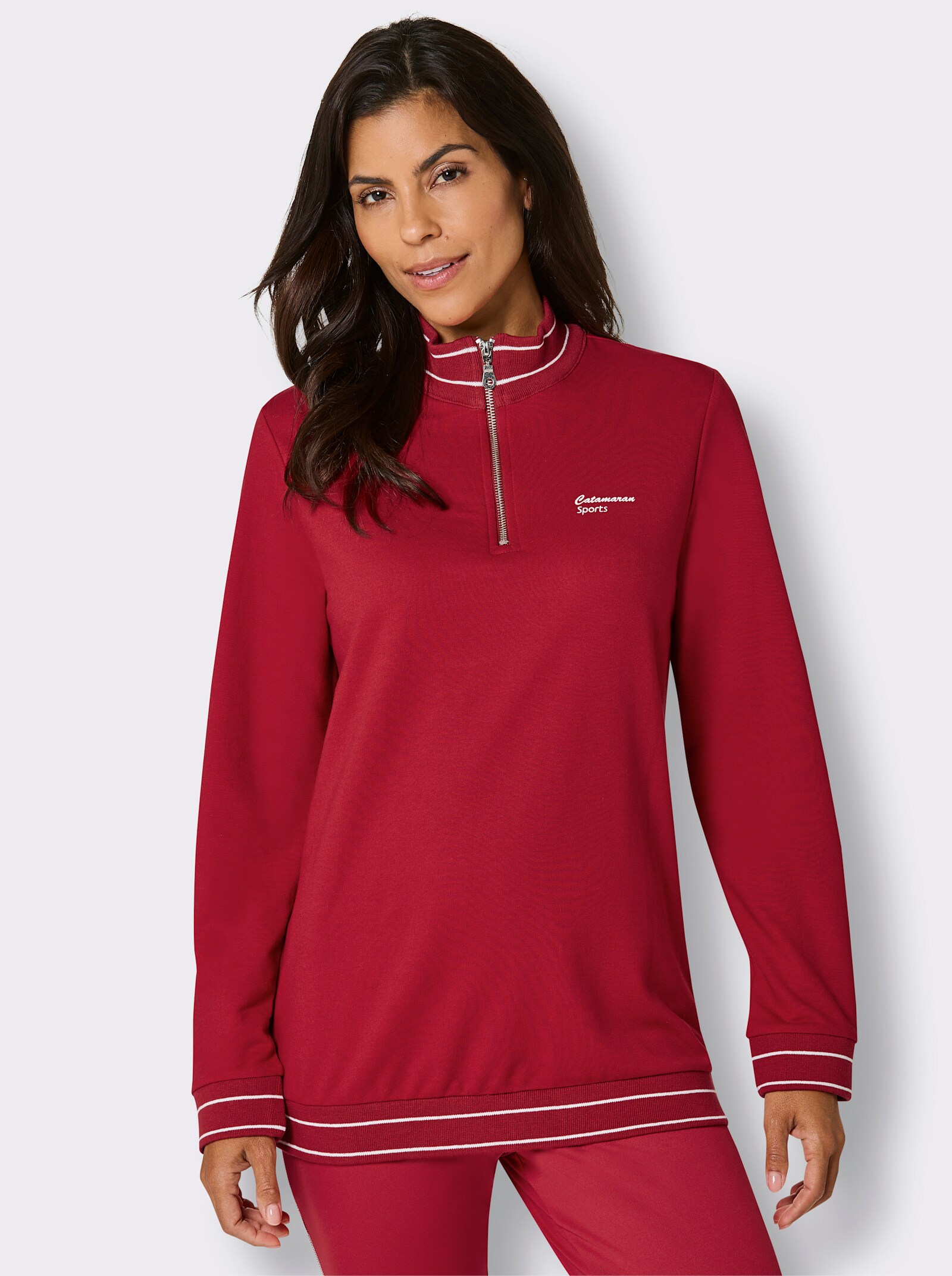 Catamaran Sports Sweatshirt mit Reißverschluss - rot