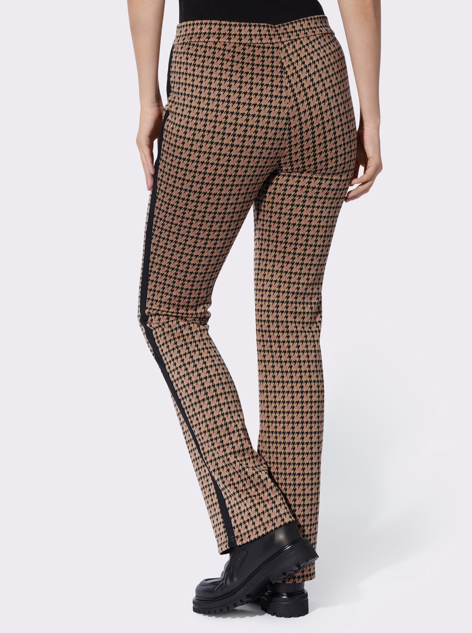 heine Schlupfhose mit Kontraststreifen - camel-schwarz-bedruckt