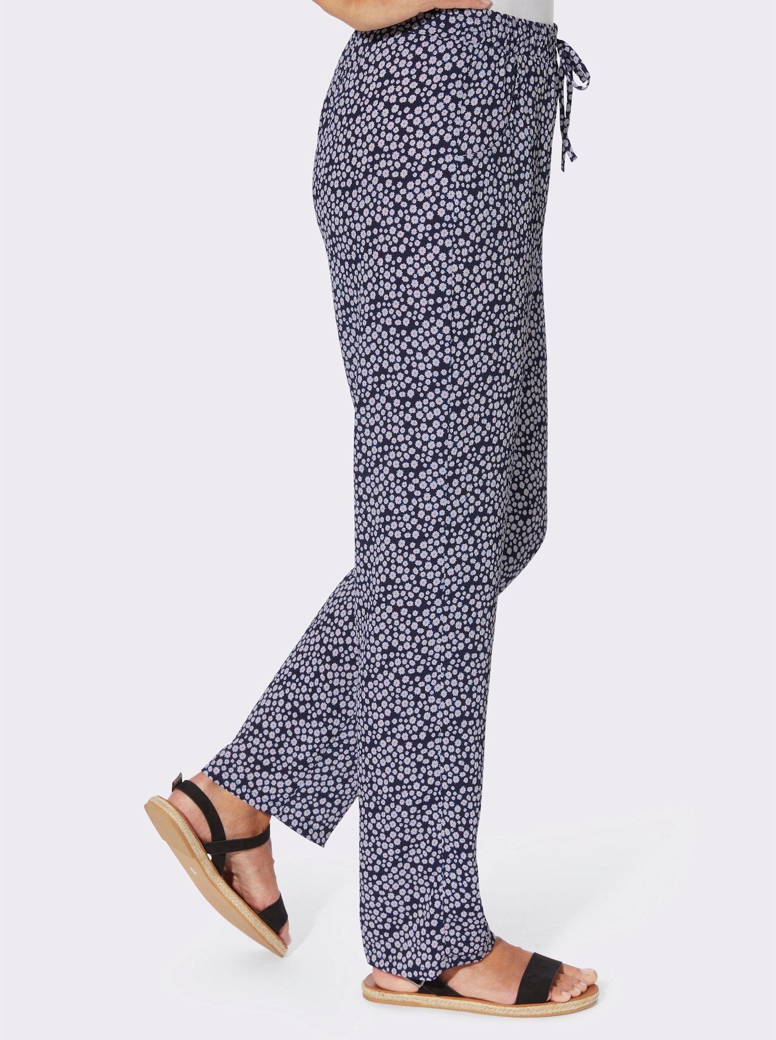 Schlupfhose im Doppelpack - marine + marine-weiß-bedruckt