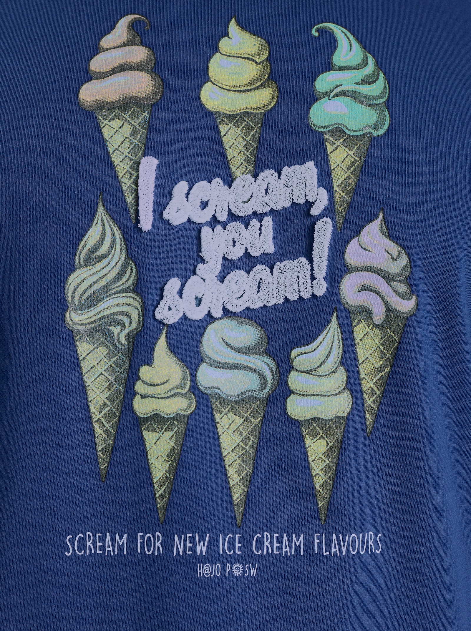 Hajo Kurzarmshirt mit Eiswaffel-Print, von Hajo - royalblau-bedruckt