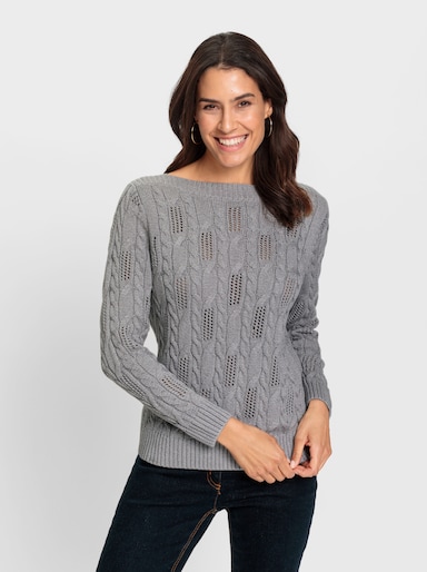 Pullover met lange mouwen - steengrijs/gemêleerd