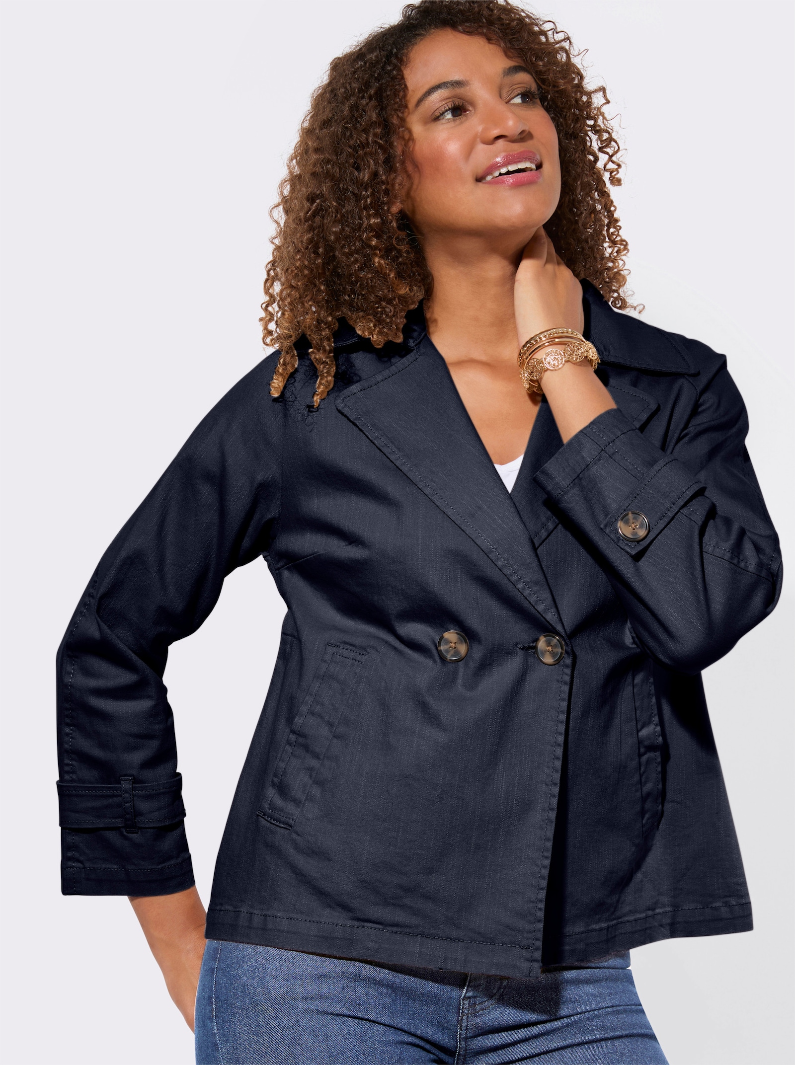 Jacke mit Reverskragen - marine