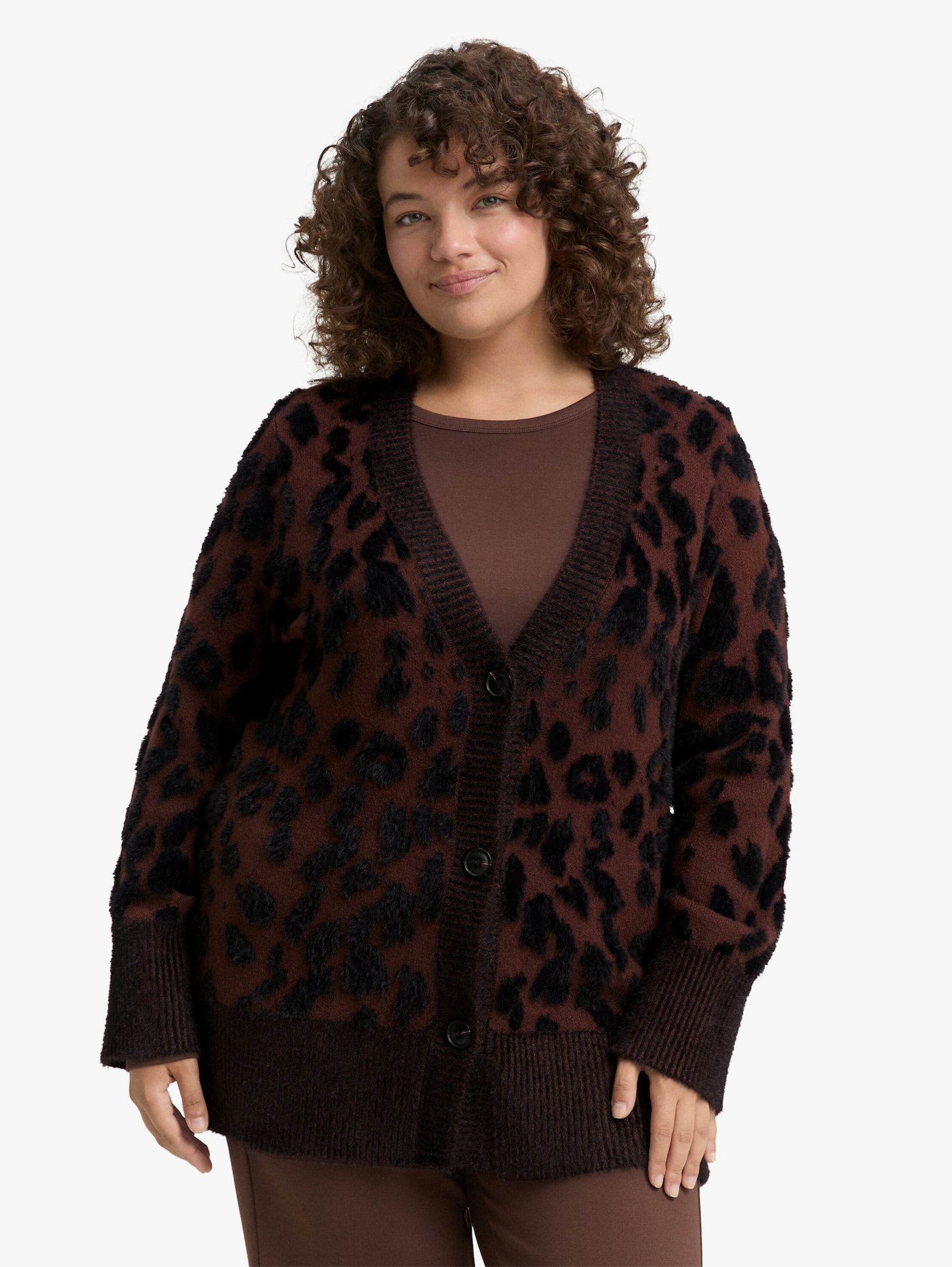 Cardigan - big brown leo design