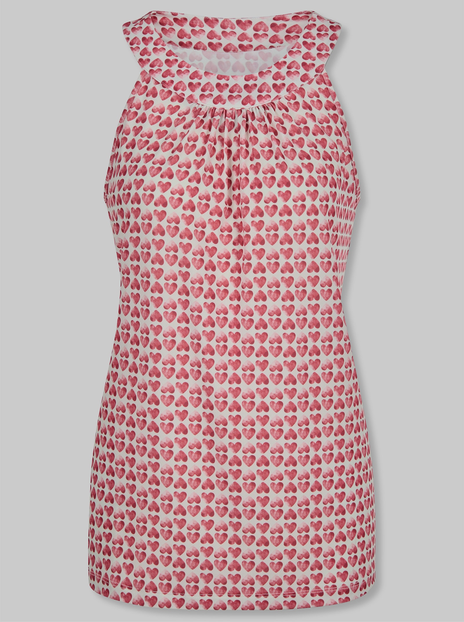 heine Shirttop mit amerikanischer Schulter - rot-hellrosé-gemustert