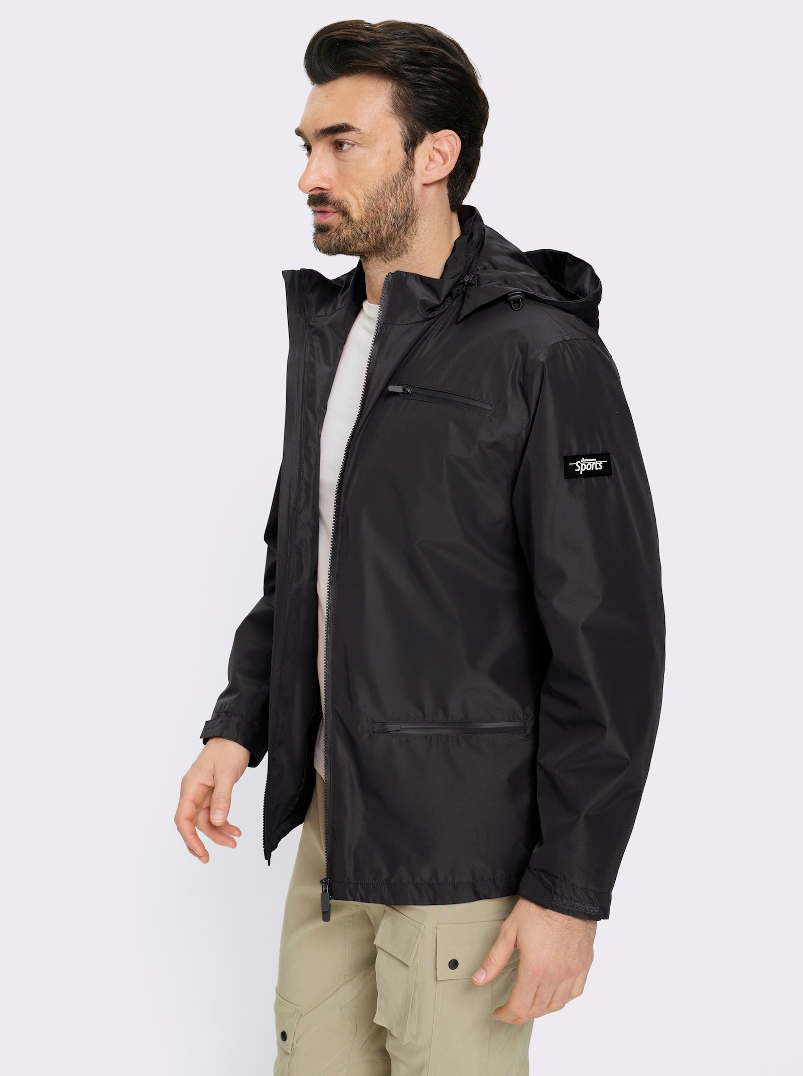 Catamaran Sports Funktionsjacke mit Tunnelzug am Saum - schwarz