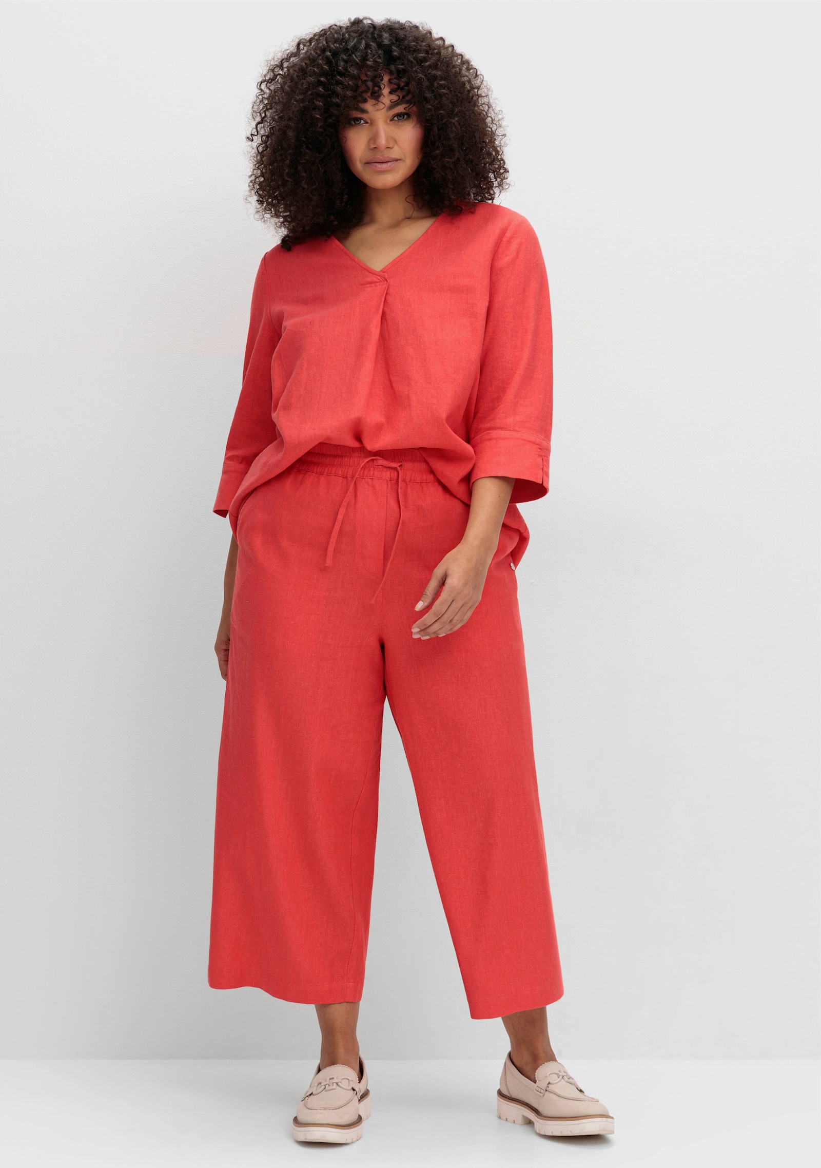 sheego 7/8-Hose mit Leinen - hummer