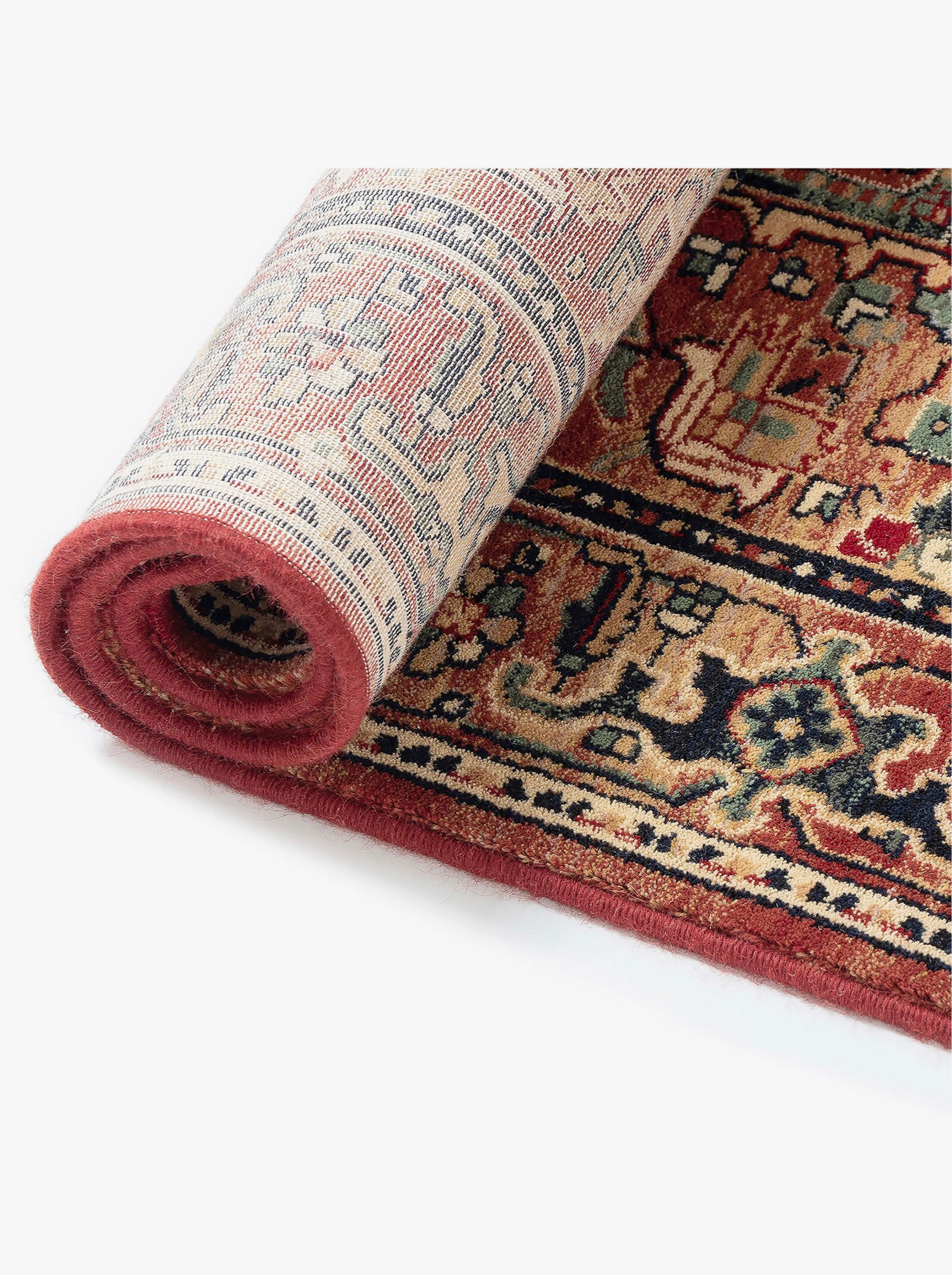 Theko Teppich - rot-gemustert