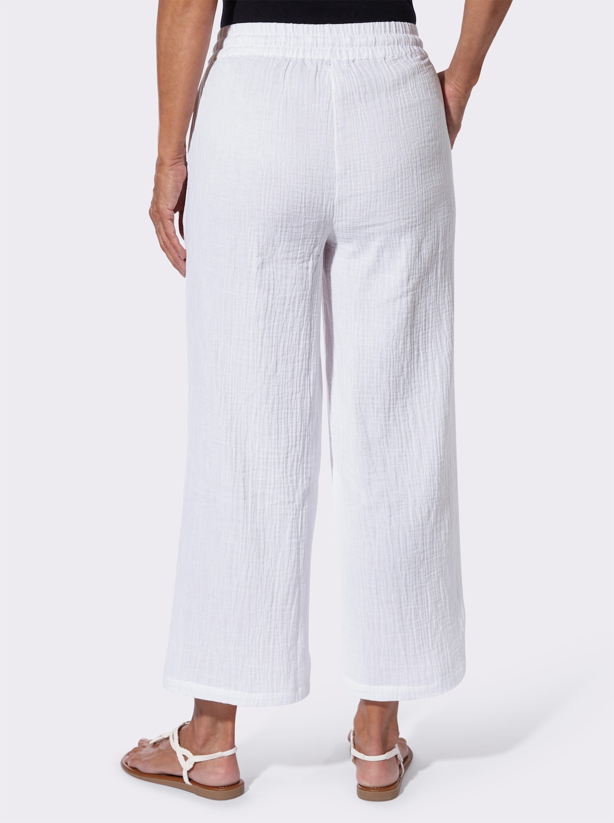Culotte in Struktur-Qualität - weiß