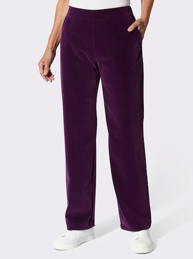 Samthose mit Dehnbund hinten - traube