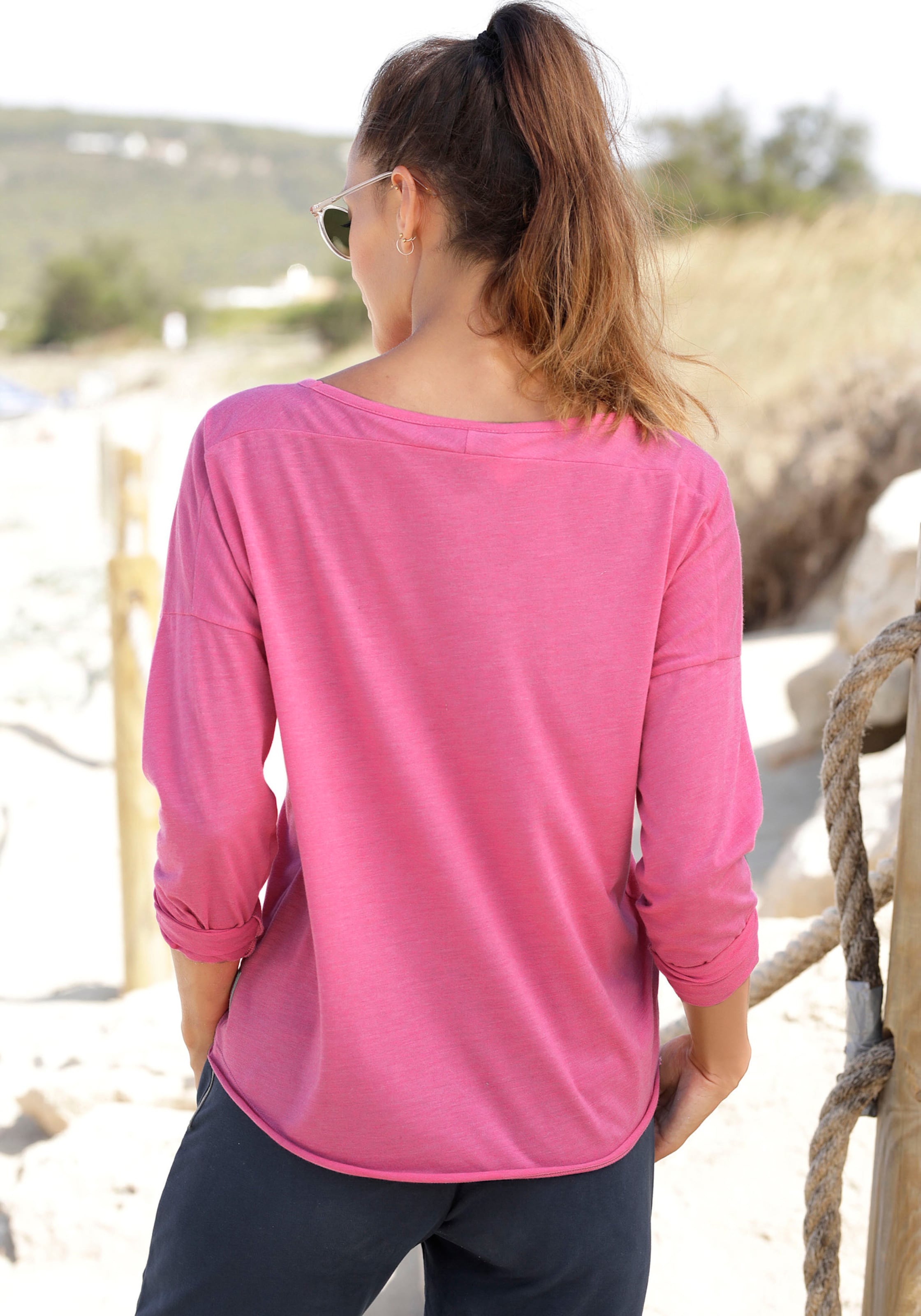 T Shirt  günstig Kaufen-Langarmshirt in pink von Elbsand. Langarmshirt in pink von Elbsand <![CDATA[