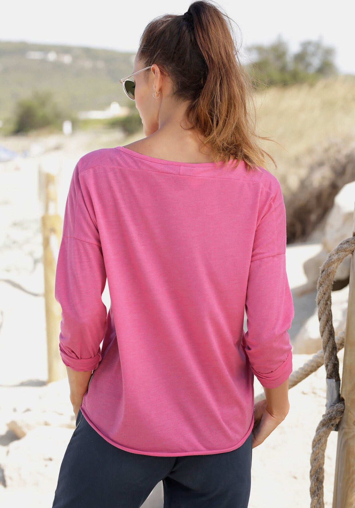 Elbsand Langarmshirt - pink-meliert