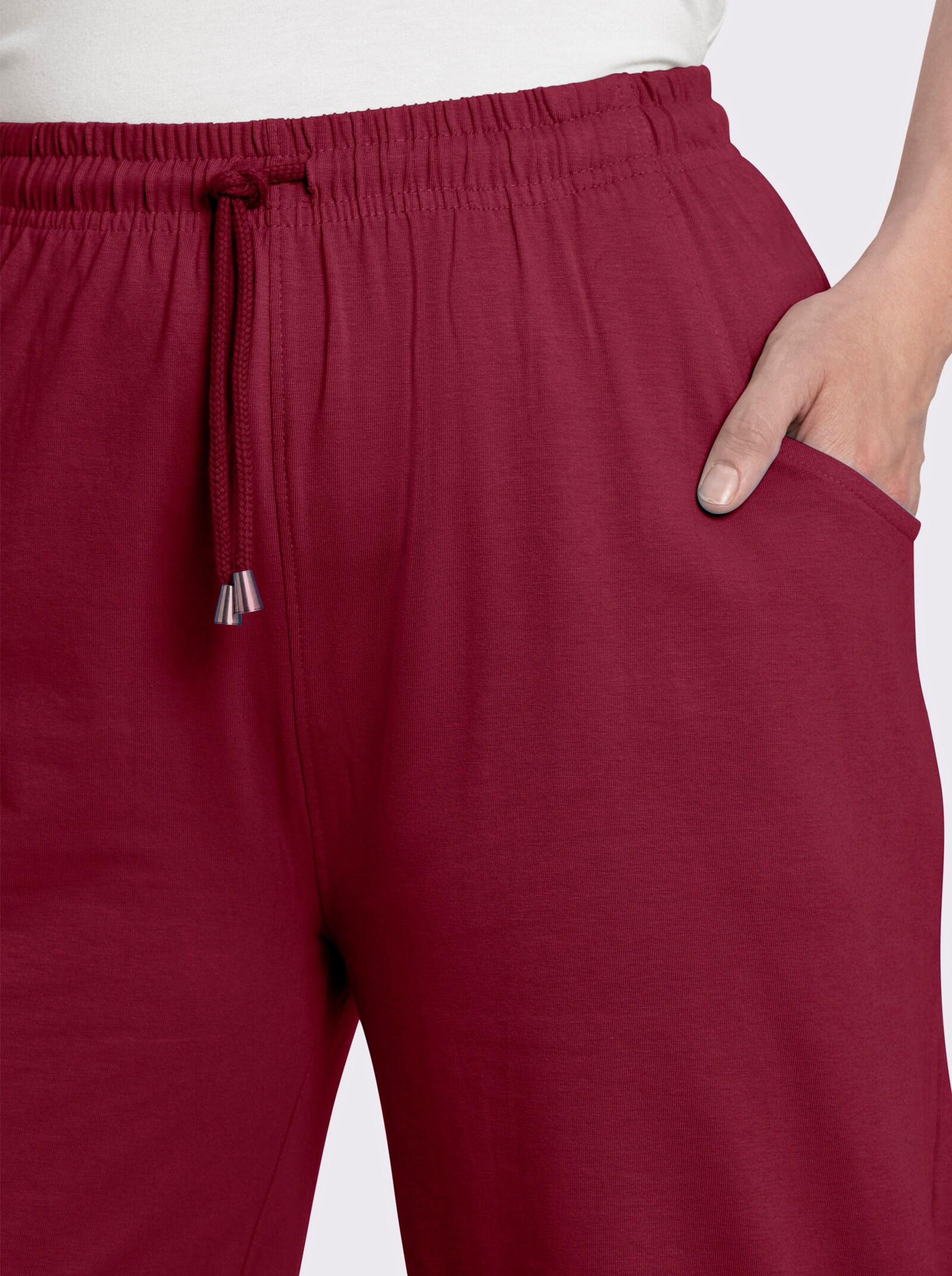 Freizeithose mit Kordelzug - bordeaux
