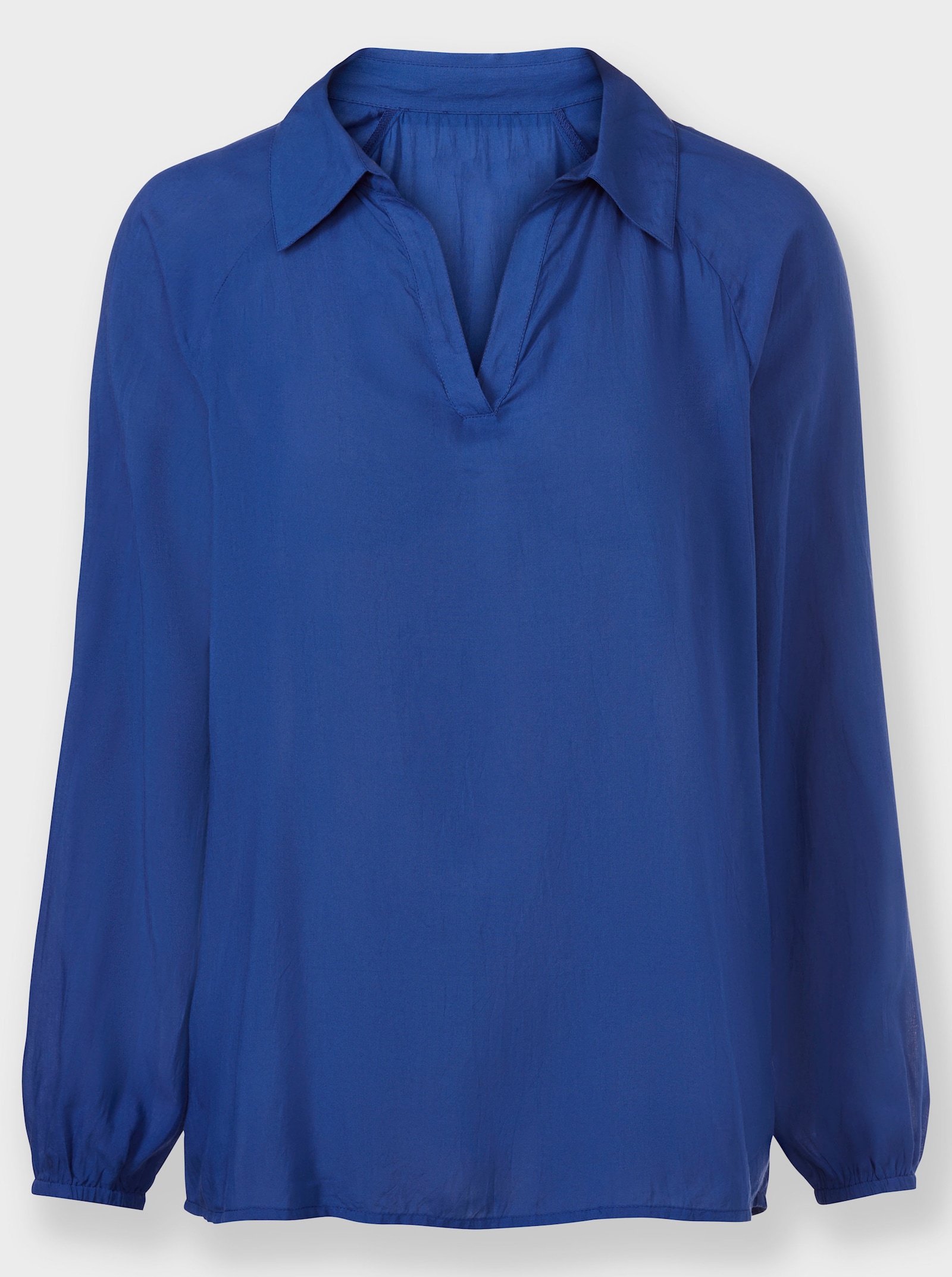 heine Schlupf-Bluse mit Gummizug an den Ärmeln - royalblau