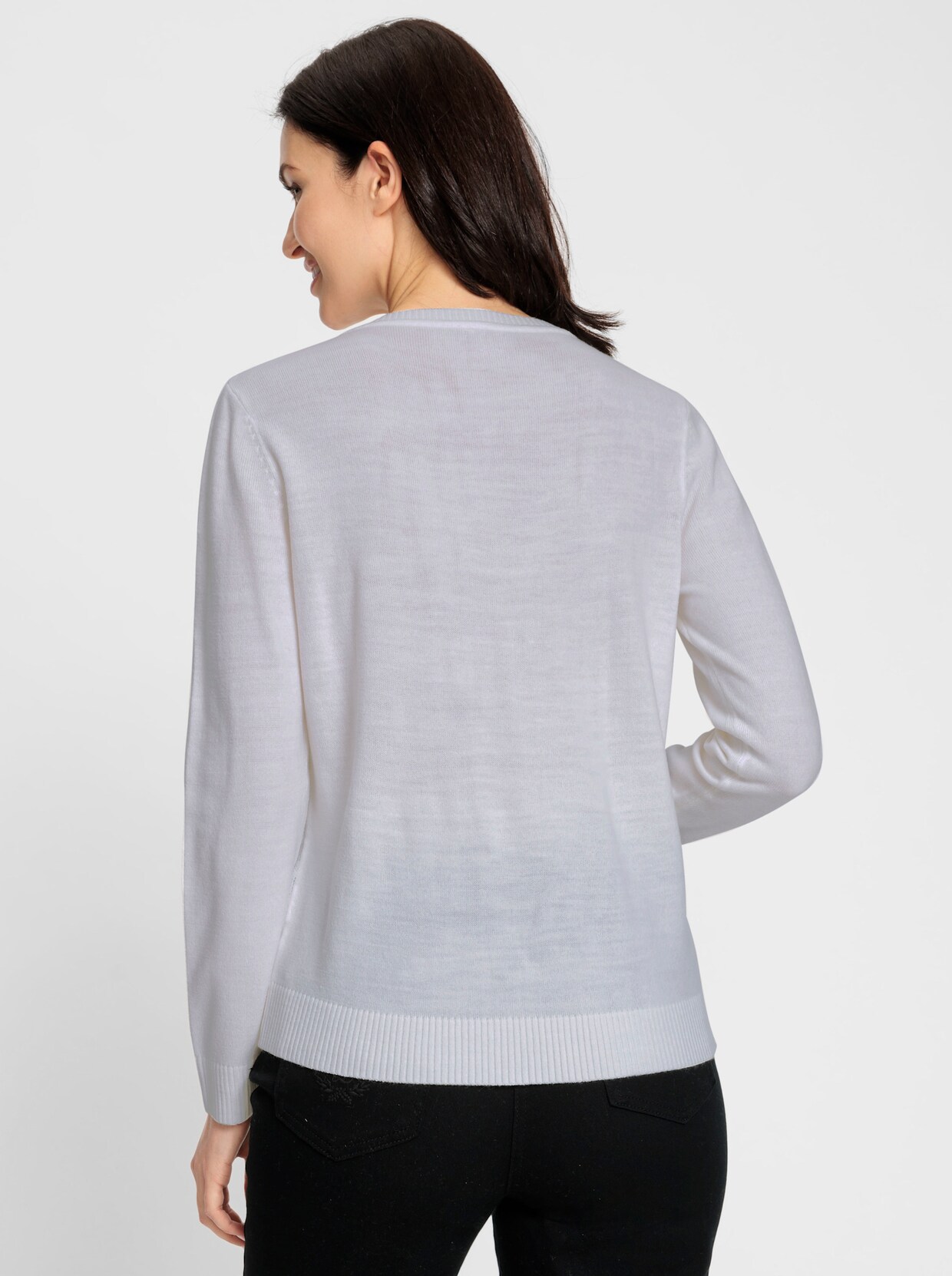Pullover met ronde hals - ecru