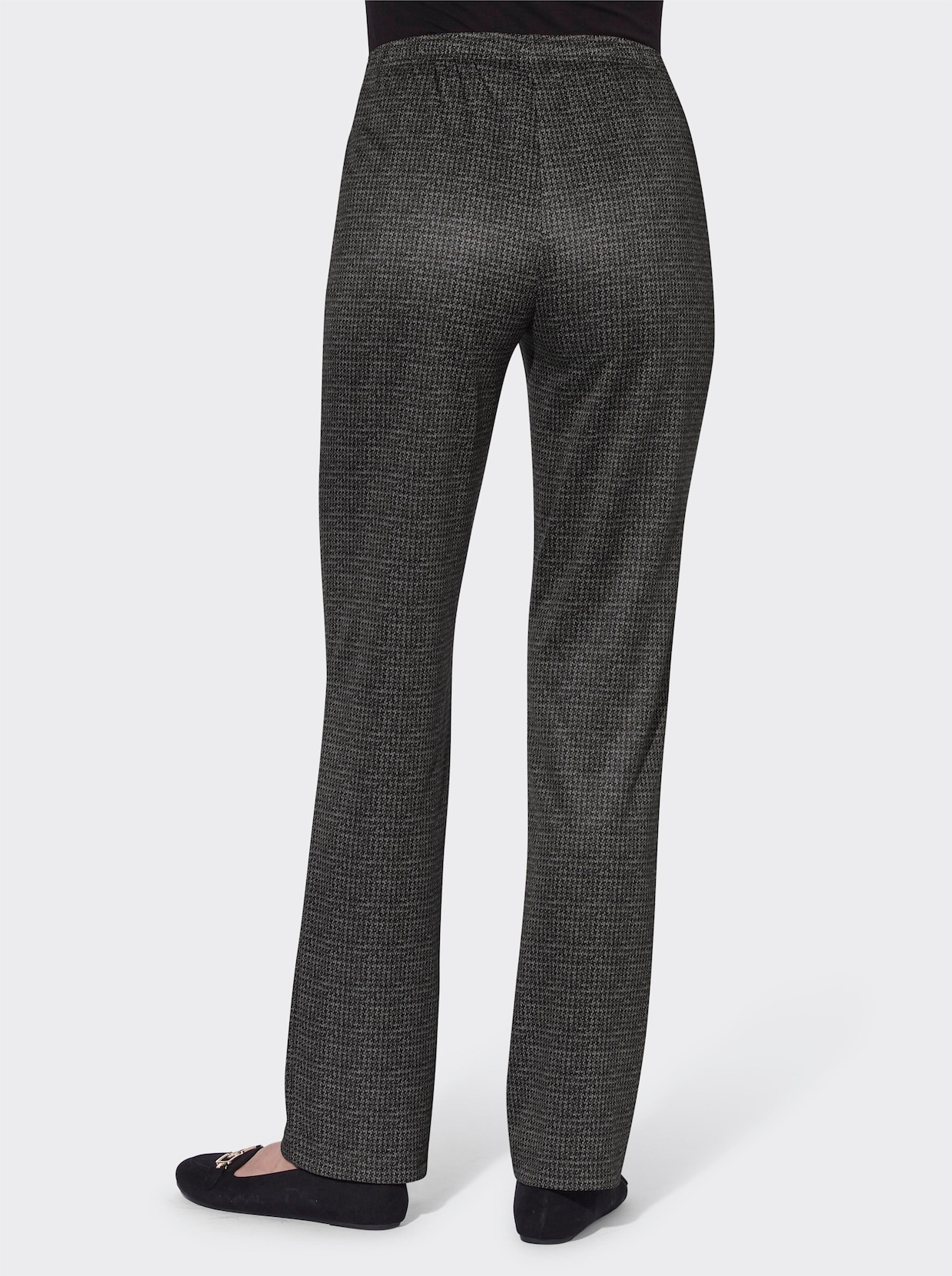 Pohodlné kalhoty - kamenná šedá-vzor