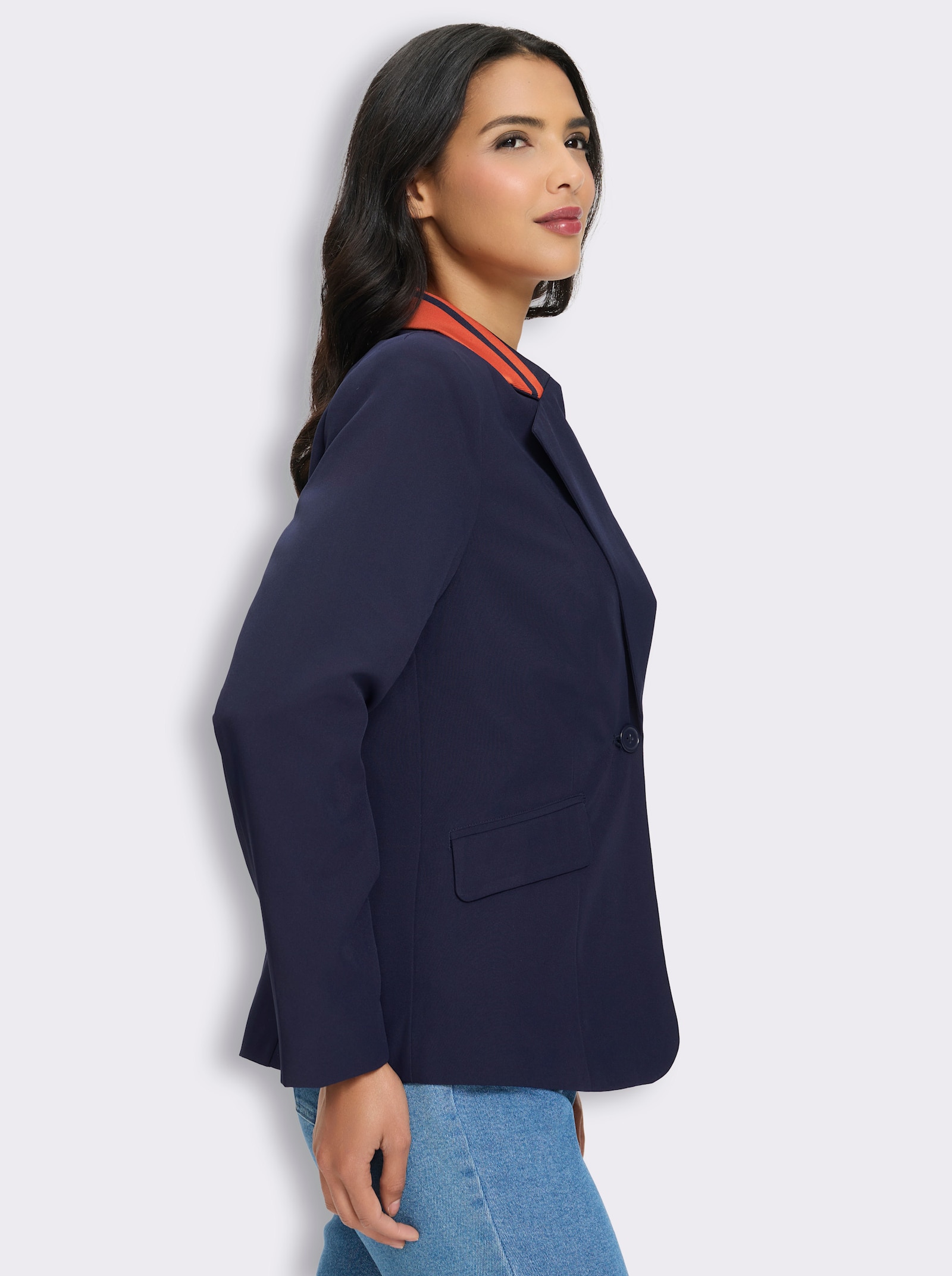 Blazer mit Kontrast-Details - marine