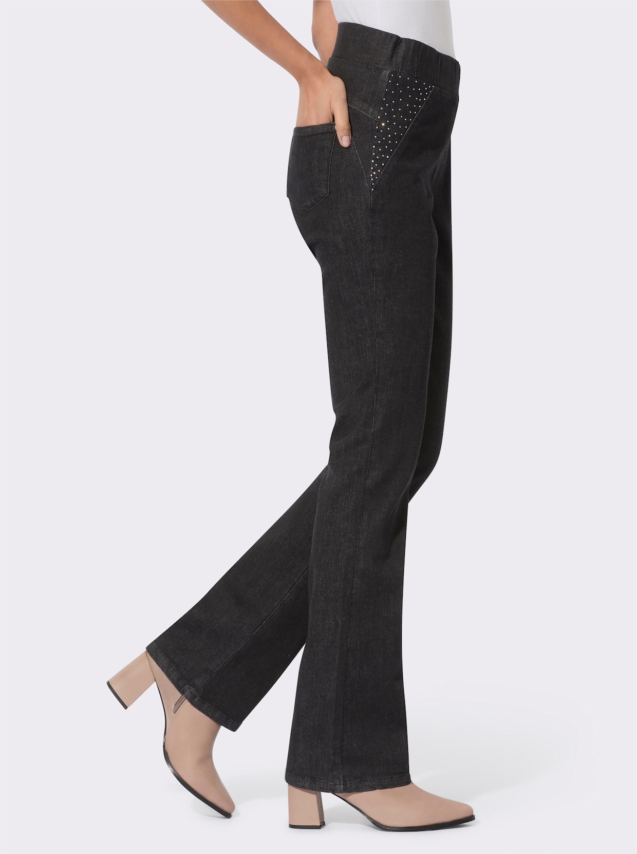 Schlupfjeans - black denim