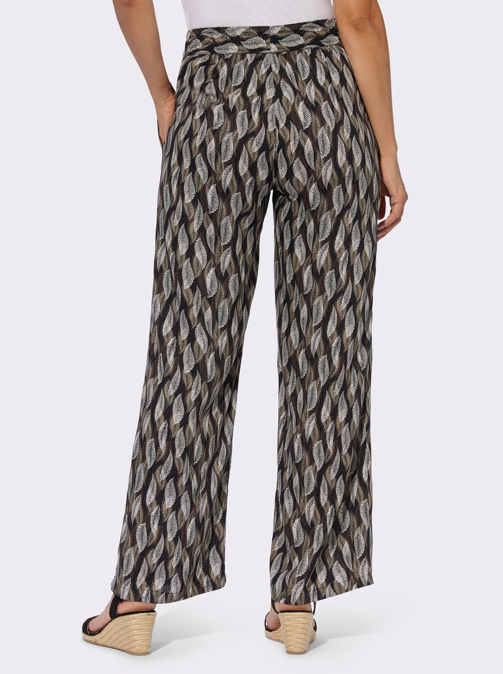 Druckhose in ECOVERO-Qualität - schwarz-sand-bedruckt