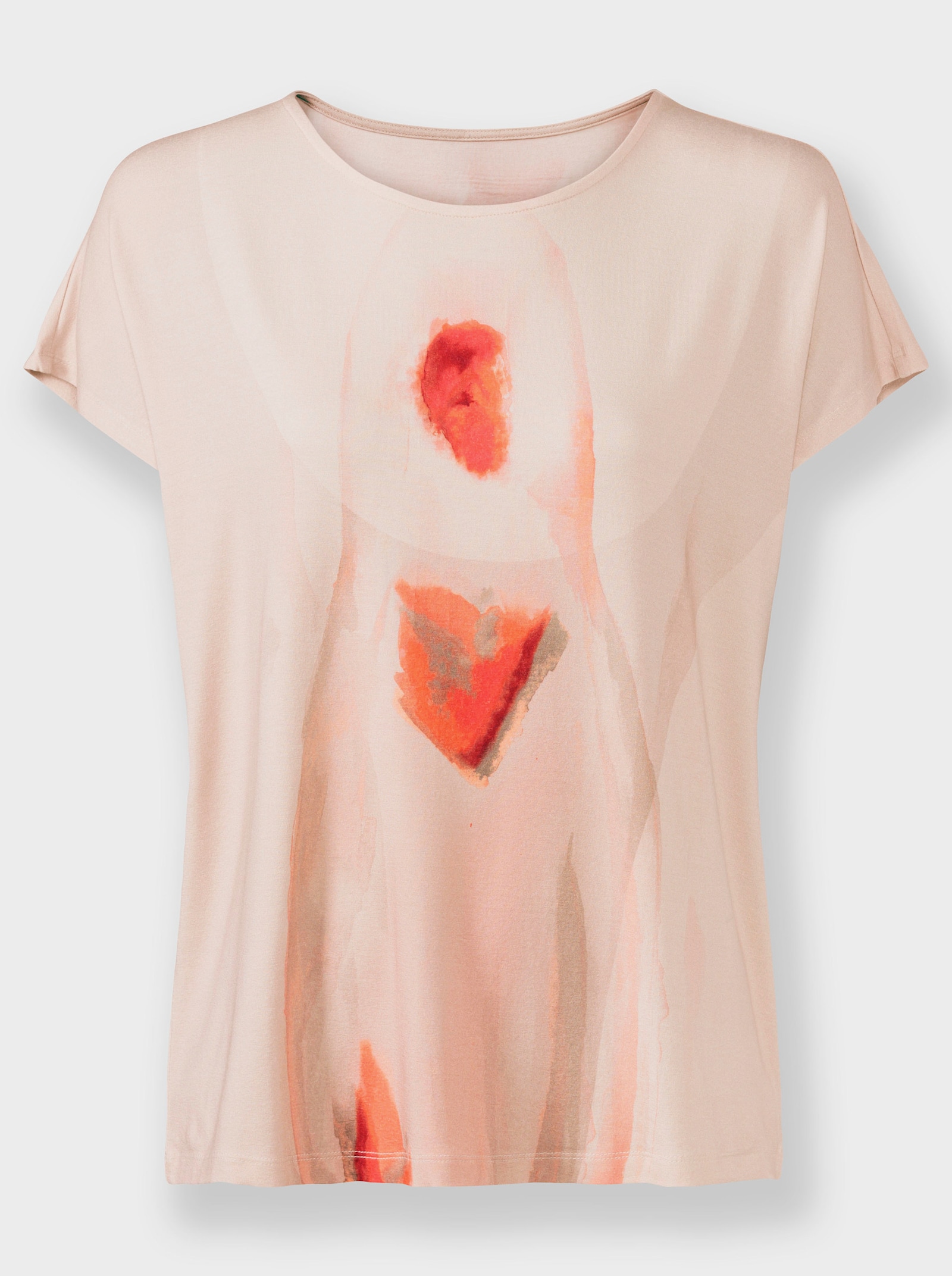 heine Shirt mit überschnittenen Schultern - elfenbein-hummer-bedruckt