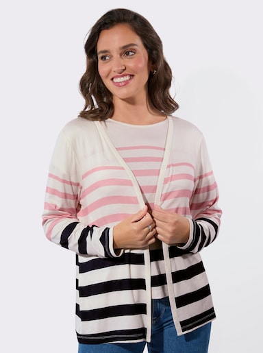 Twin-Set - ecru-rosé-geringelt