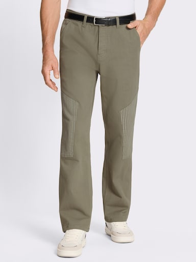 Marco Donati Hose in Twill-Qualität, vorgewaschen - khaki