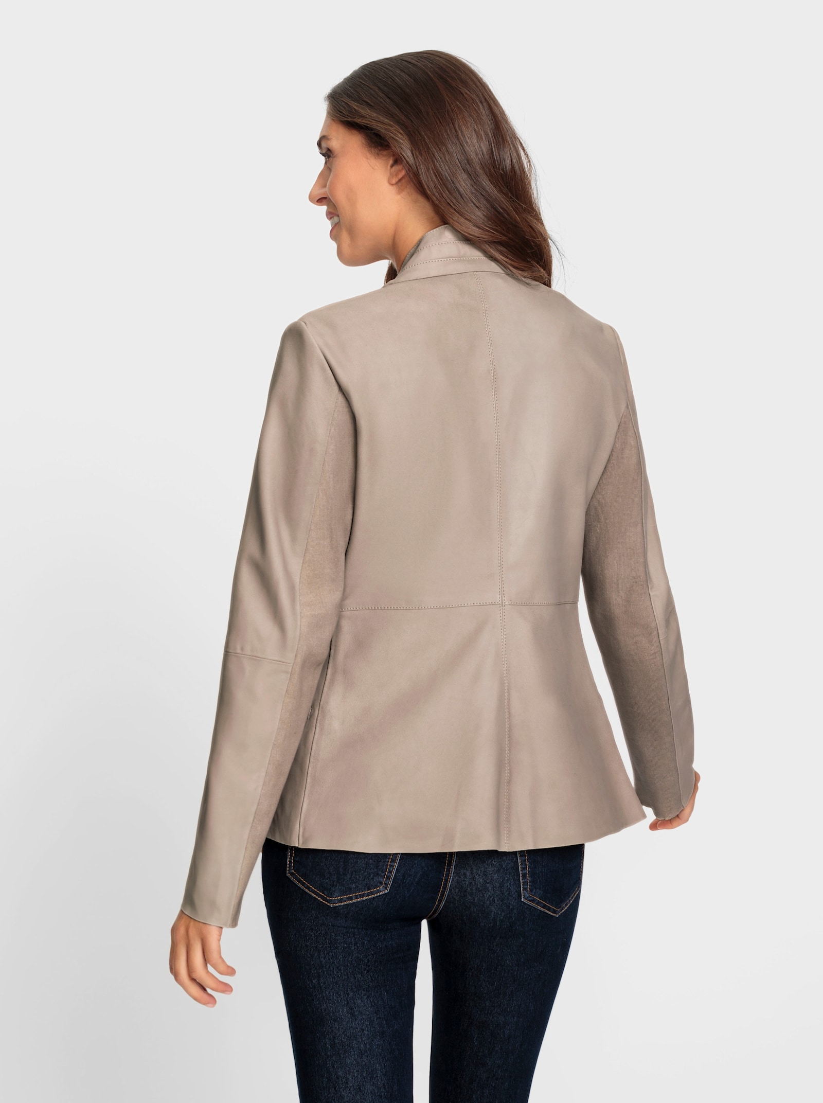 heine Veste en cuir nappa de chèvre - beige