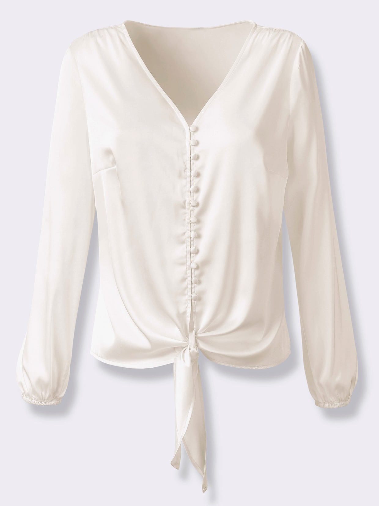 Satijnen blouse - ecru