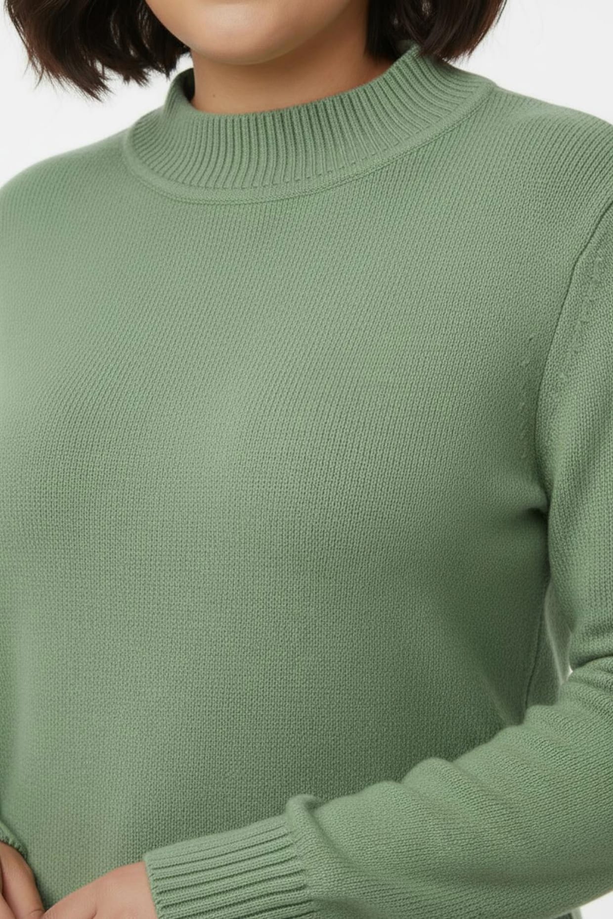 Stehkragenpullover mit Baumwolle - apfel