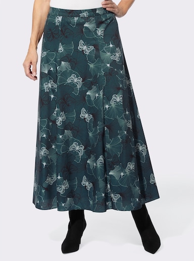 Rok met print - petrol/zwart geprint