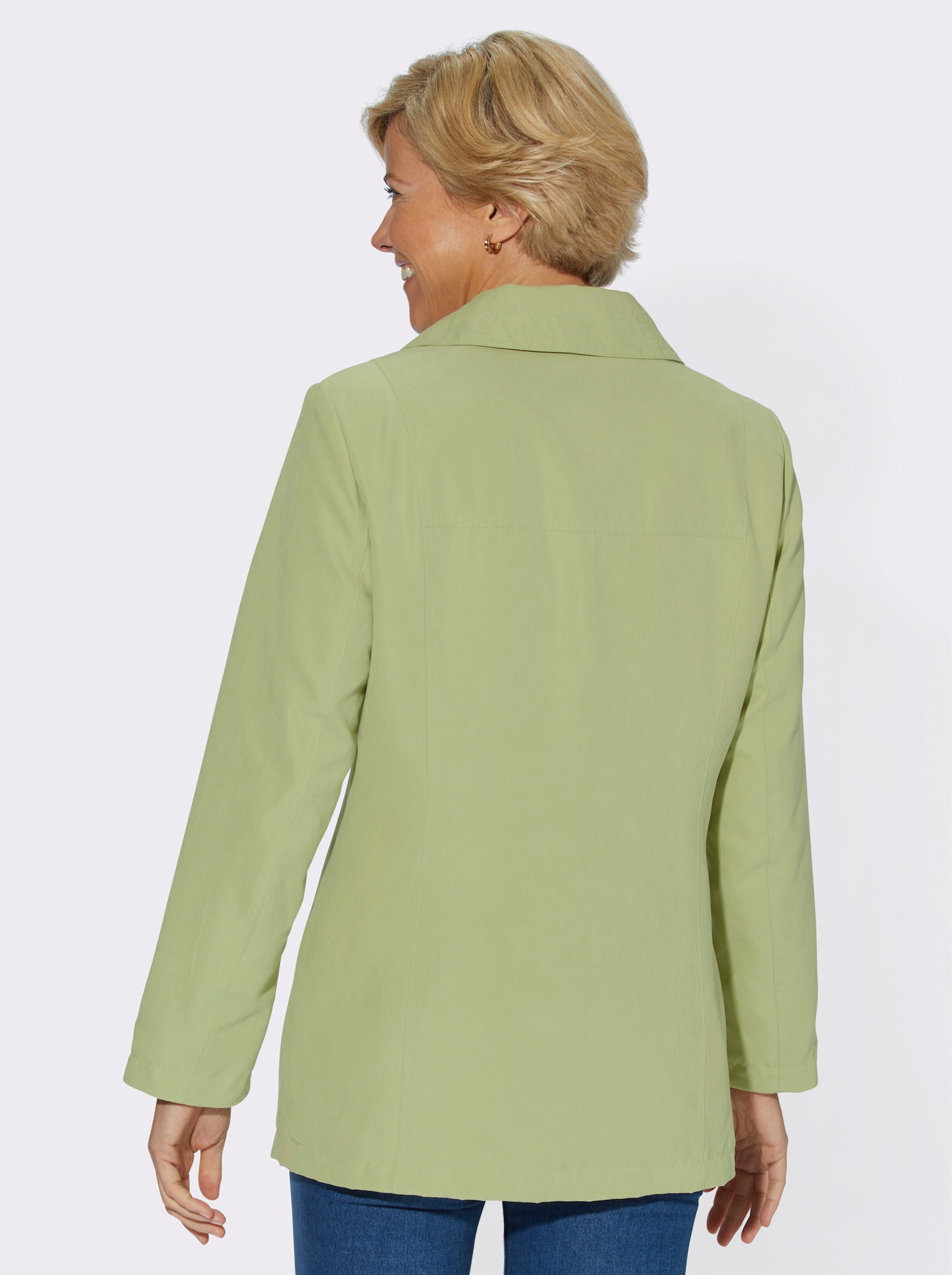 Übergangsjacke in Veloursleder-Optik - lindgrün