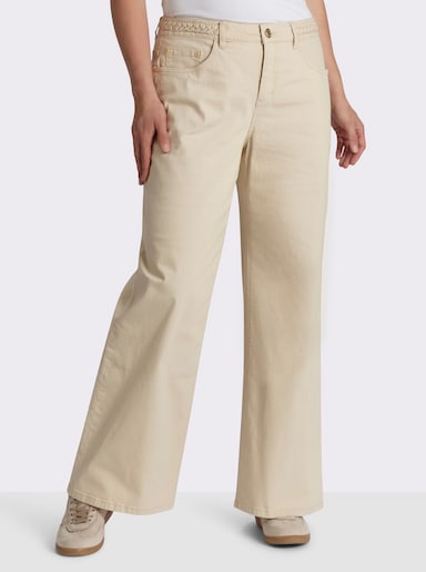 sheego Bootcuthose mit Flechtdetail am Bund - sand