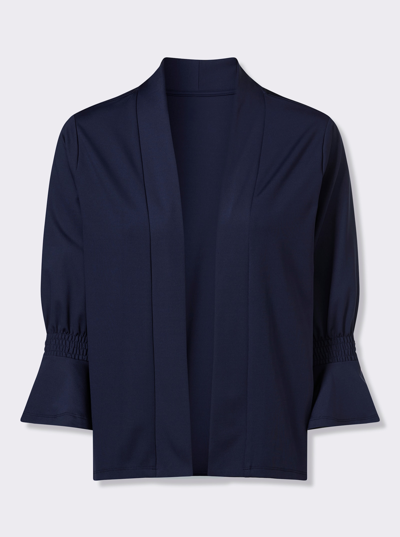 Shirtjacke mit Volant-Ärmeln - marine
