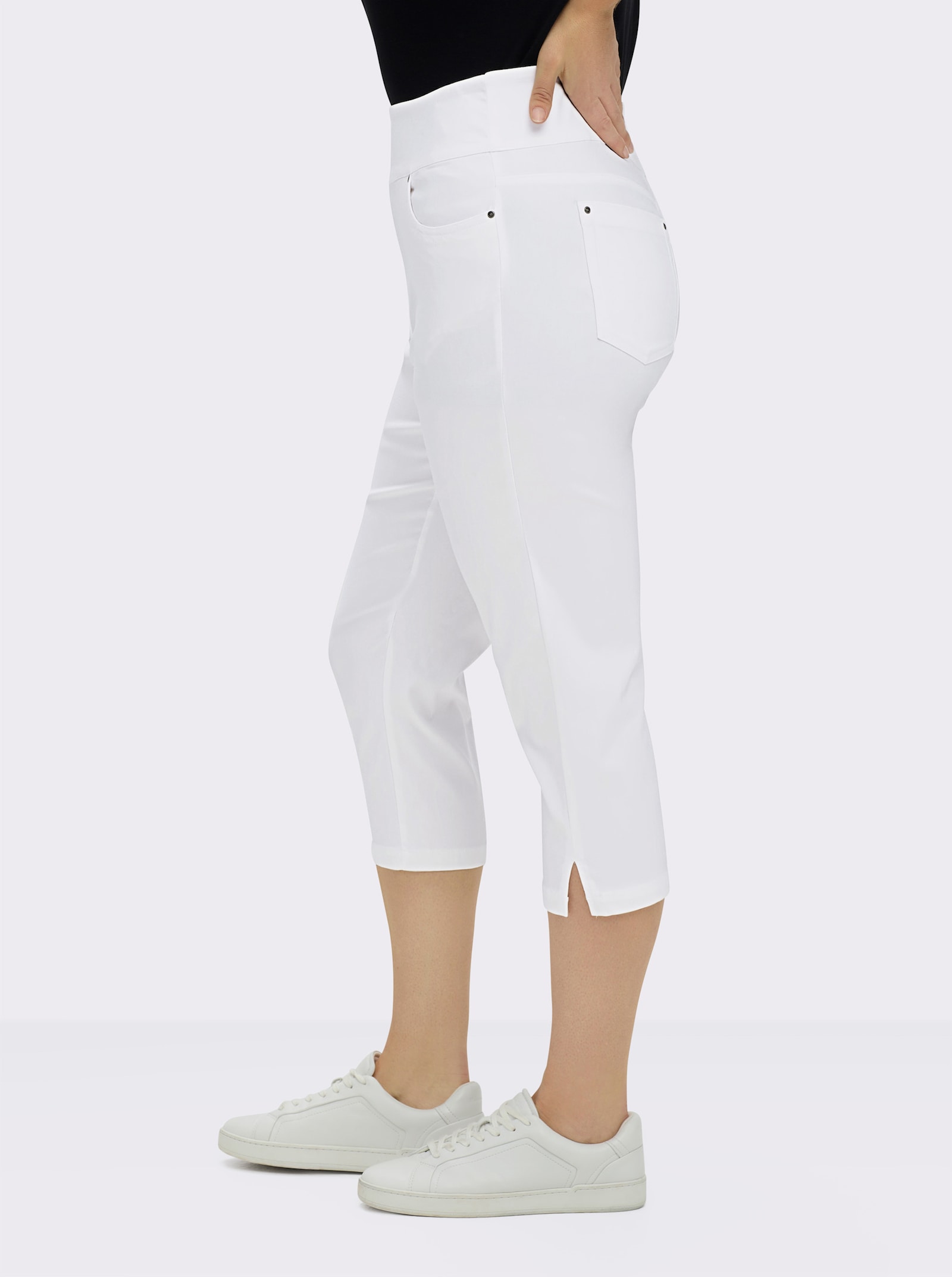 Stretch-Hose in Wadenlänge - weiß
