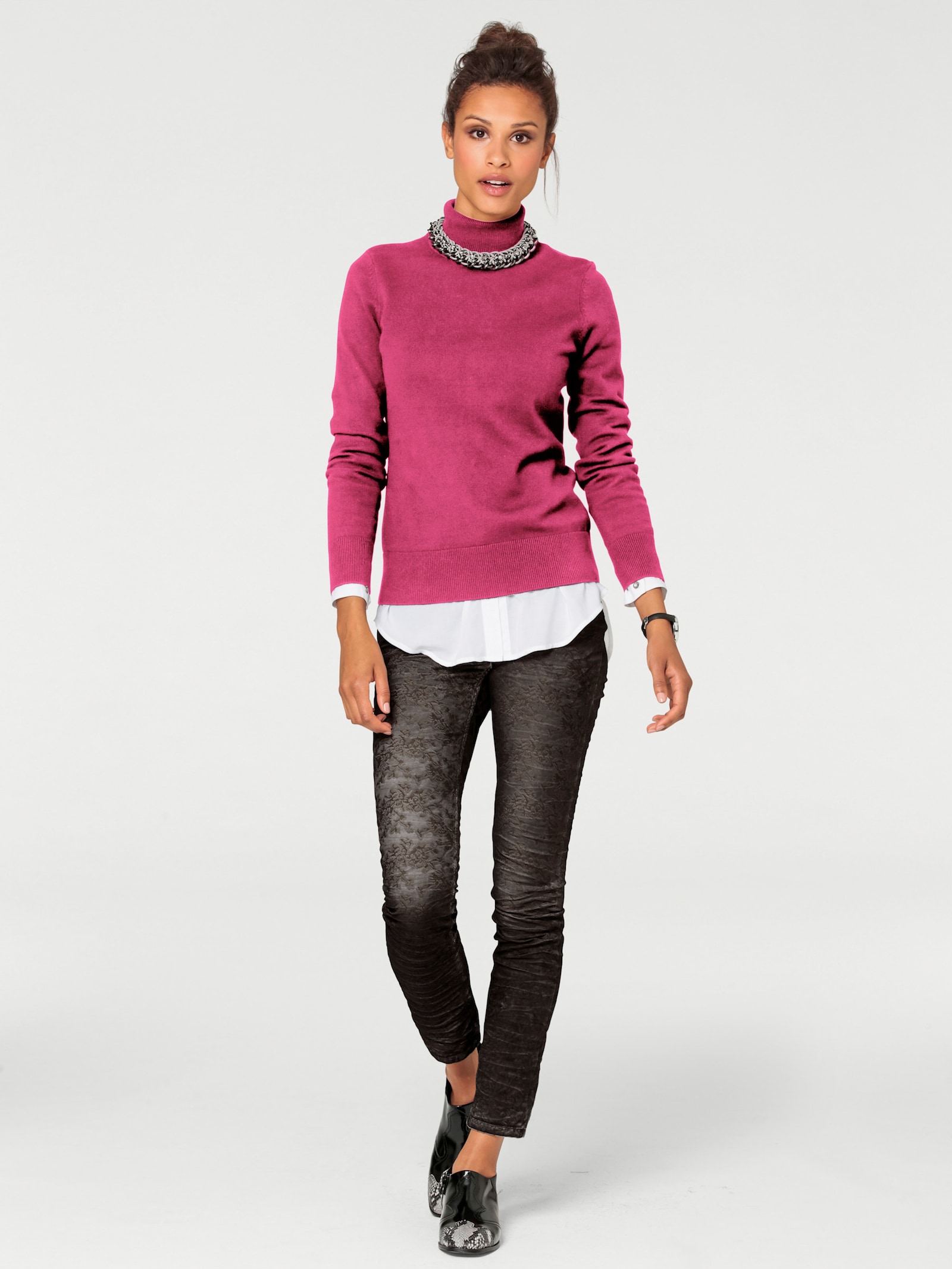 heine Rollkragenpullover in Feinstrick-Qualität - pink