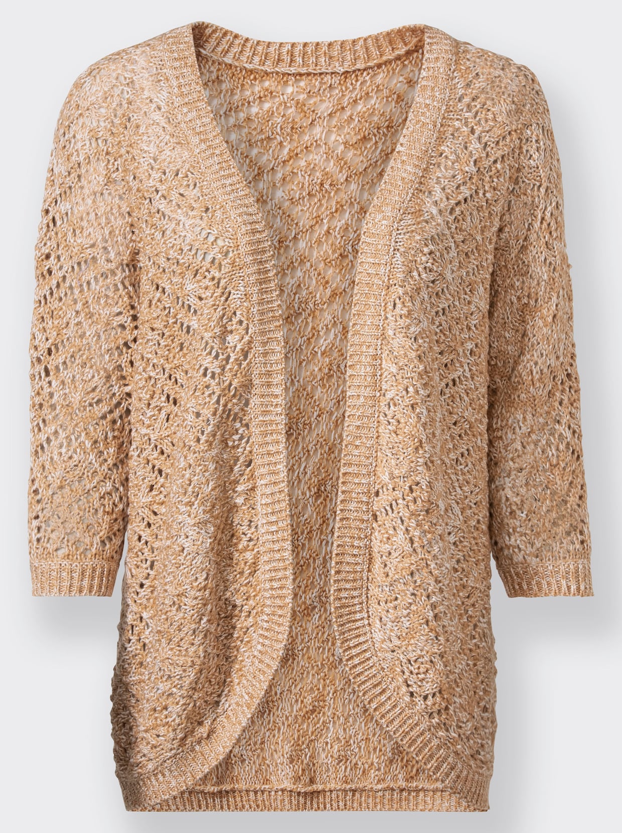 Strickjacke - camel-ecru-meliert