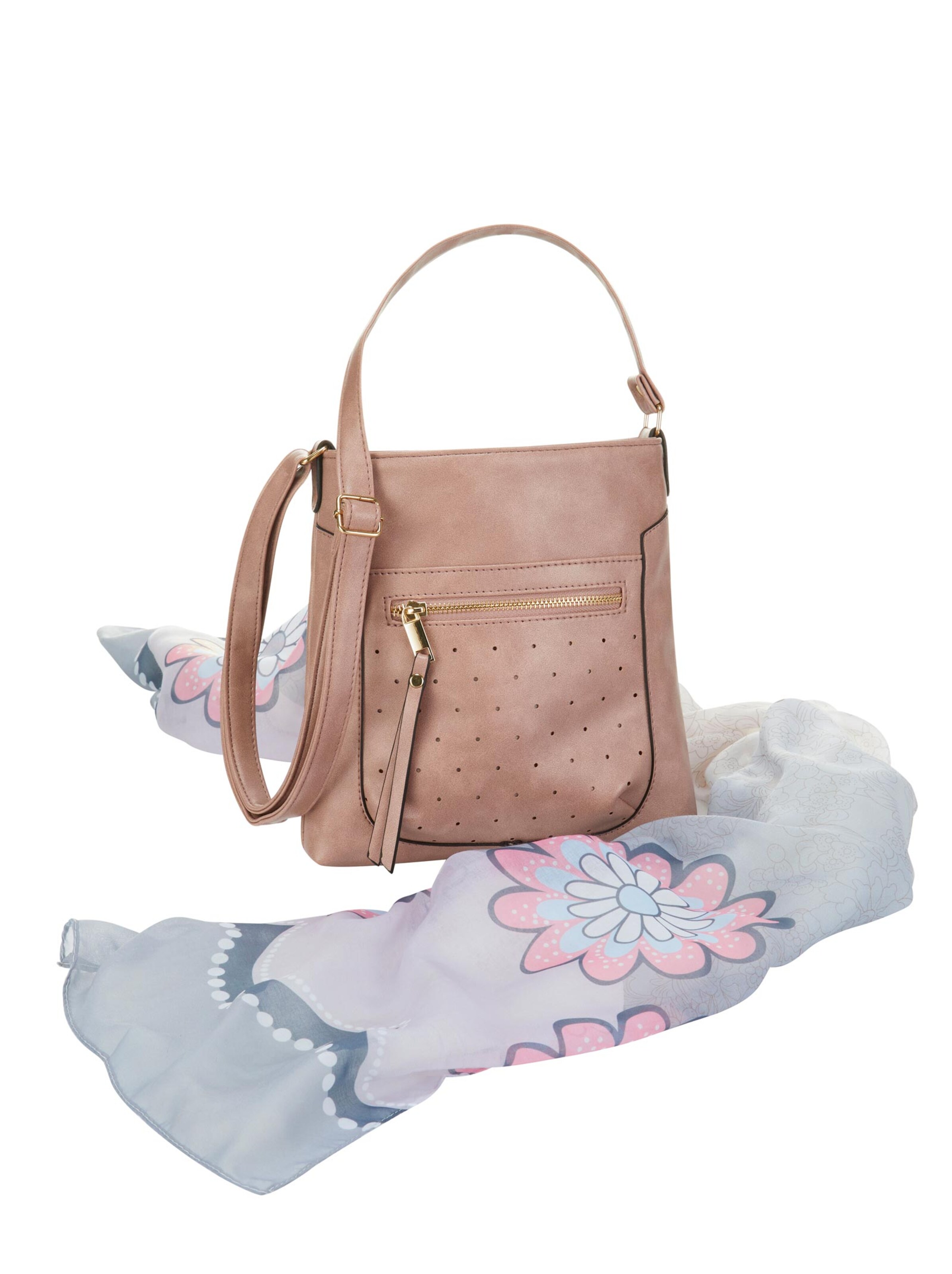Handtasche mit Schal - rosé