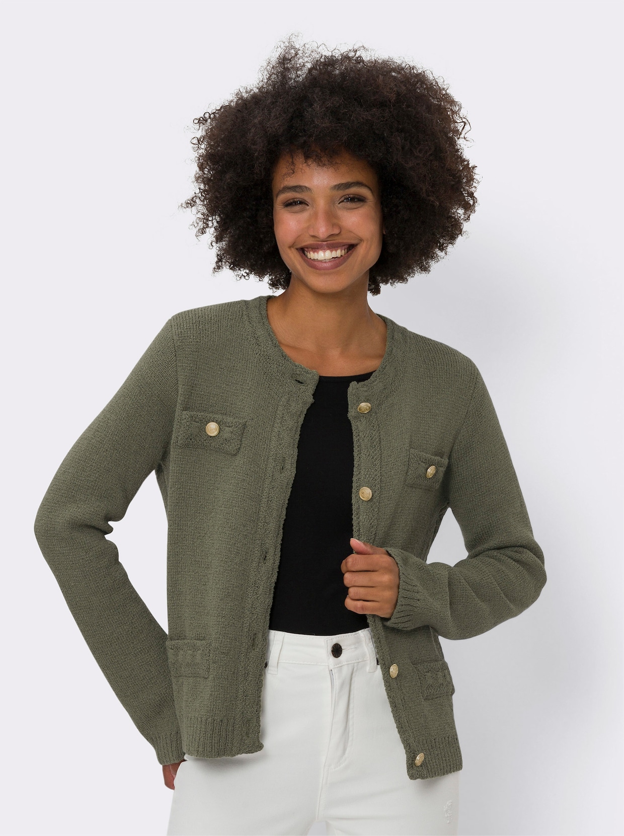 heine Strickjacke - khaki