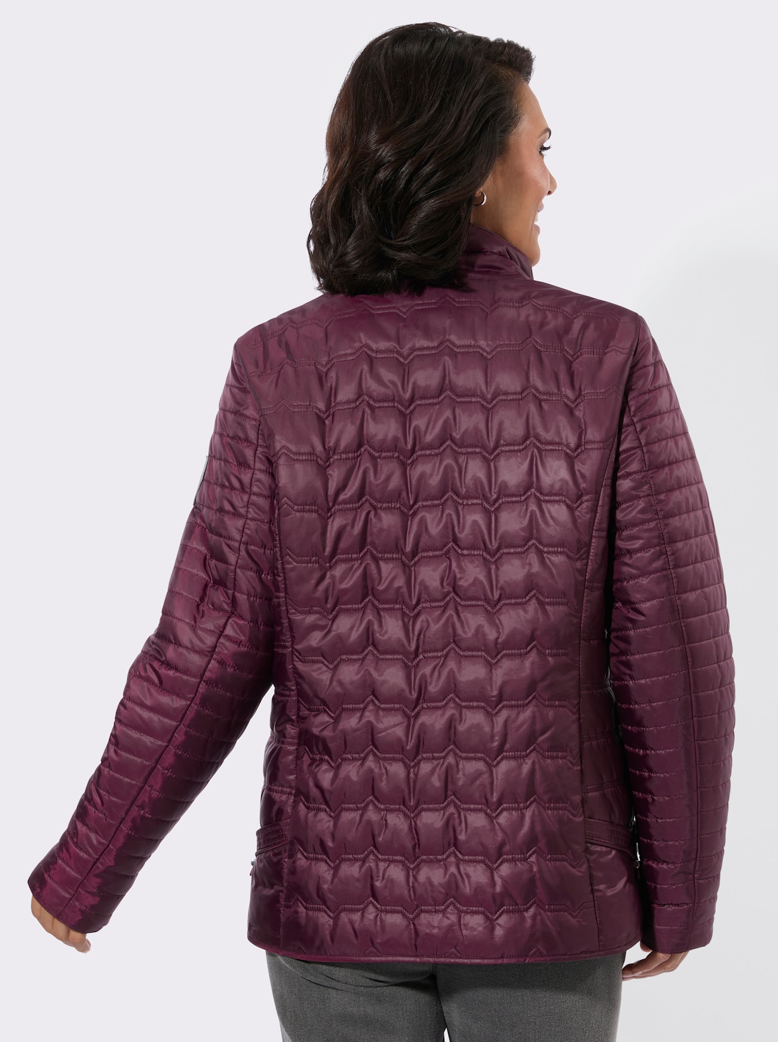 Steppjacke in kontrastreicher Verarbeitung - burgund